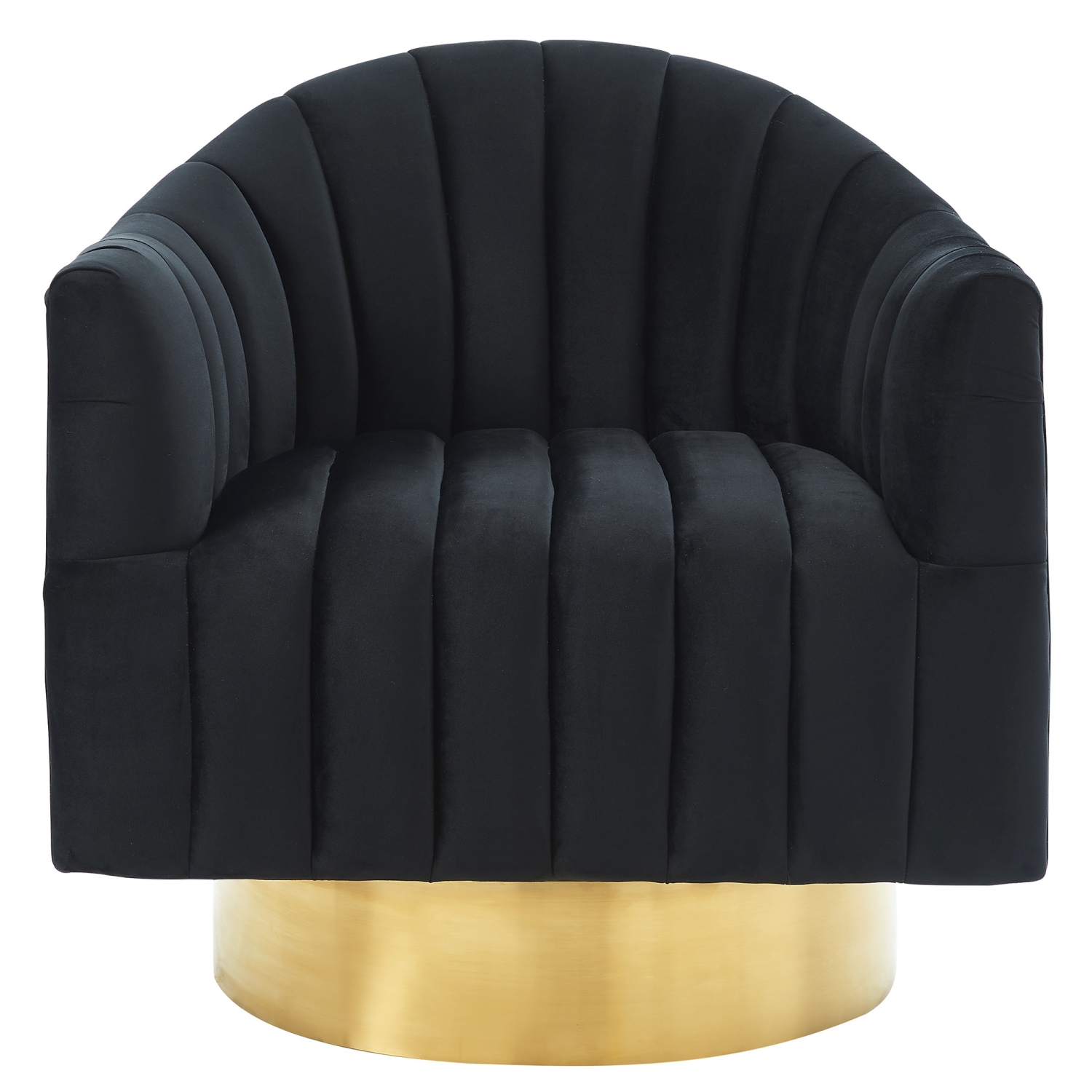 Viva Lifestyle Furiture SWIVEL ACCENT CHAIR - BLACK/GOLD