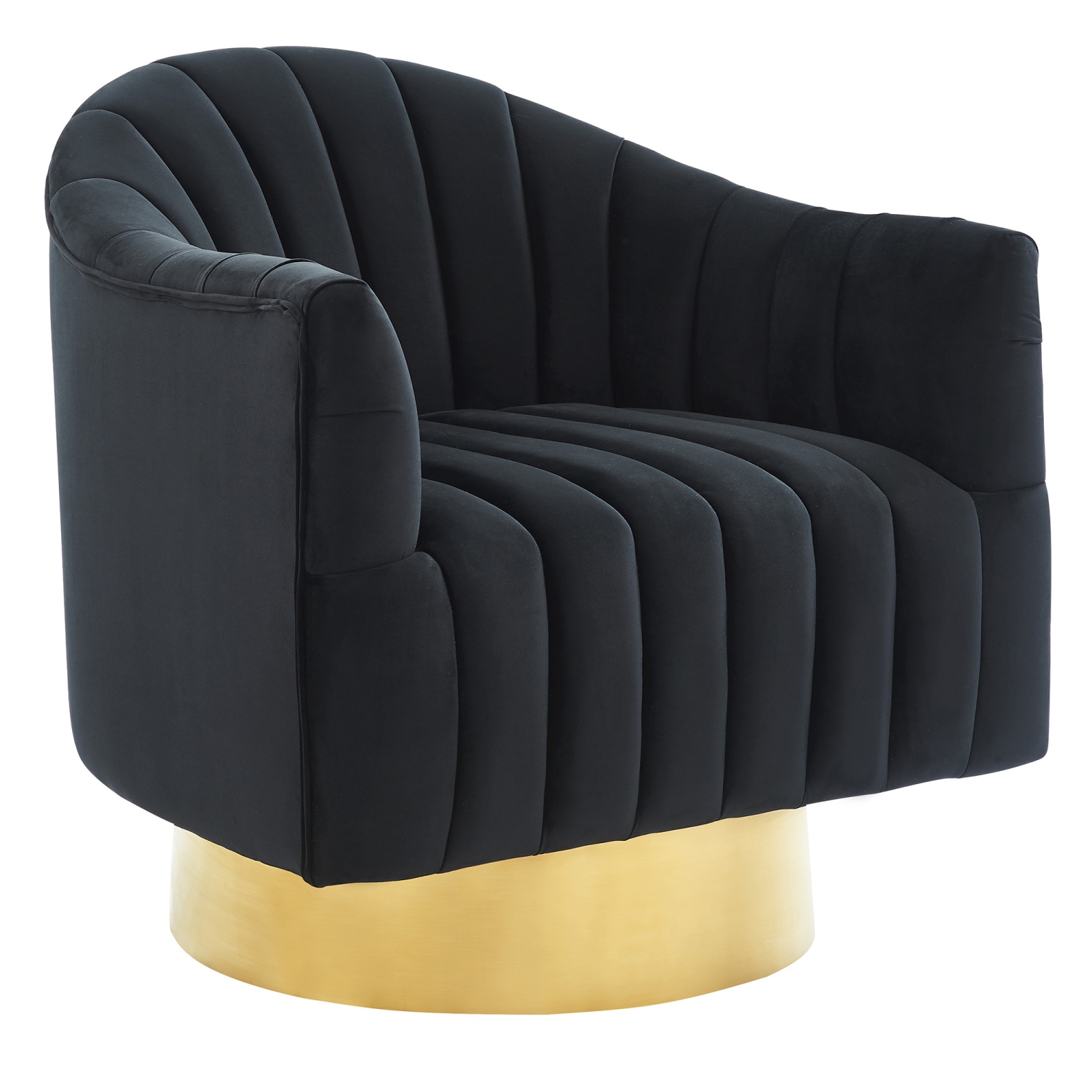 Viva Lifestyle Furiture SWIVEL ACCENT CHAIR - BLACK/GOLD