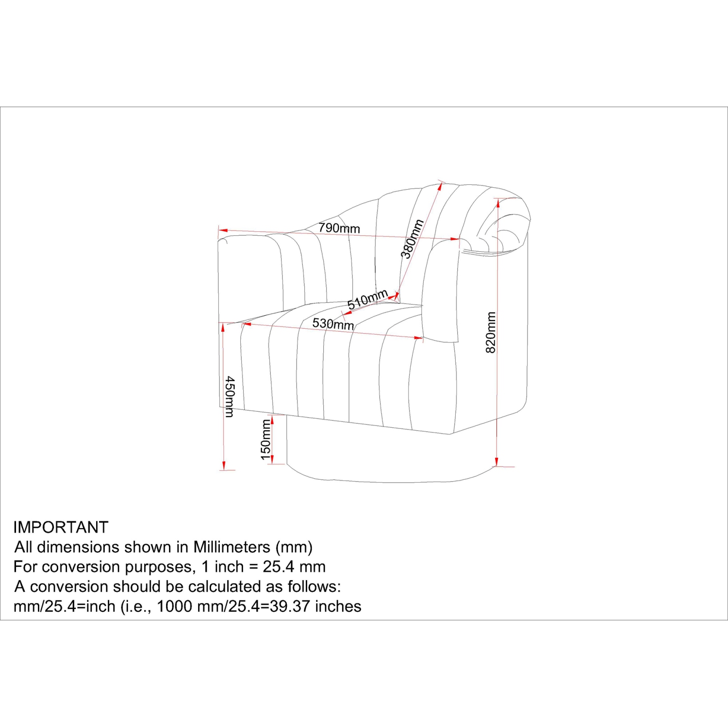 Viva Lifestyle Furiture SWIVEL ACCENT CHAIR - BLACK/GOLD