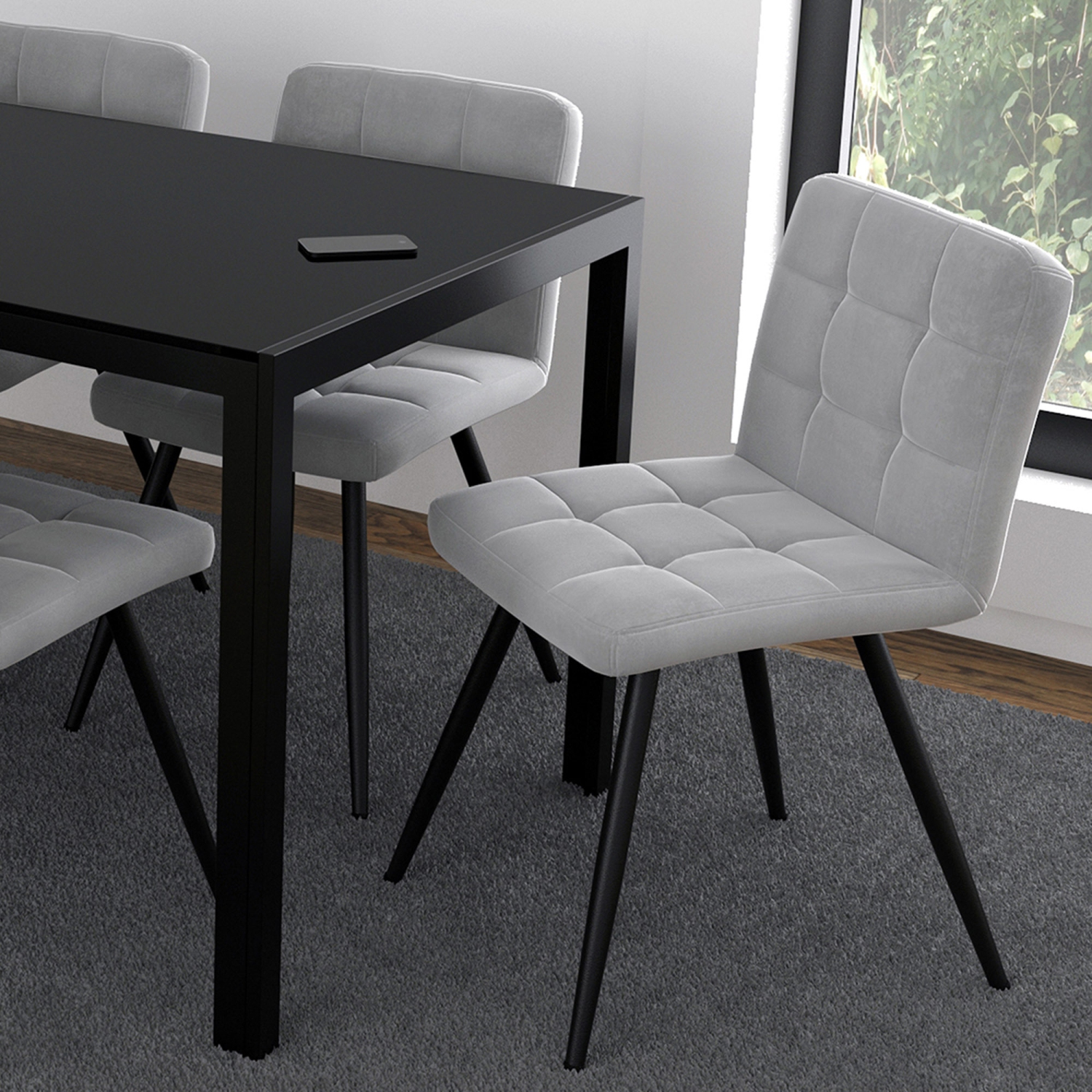 Viva Lifestyle Furiture SIDE CHAIR, SET OF 2 - GREY