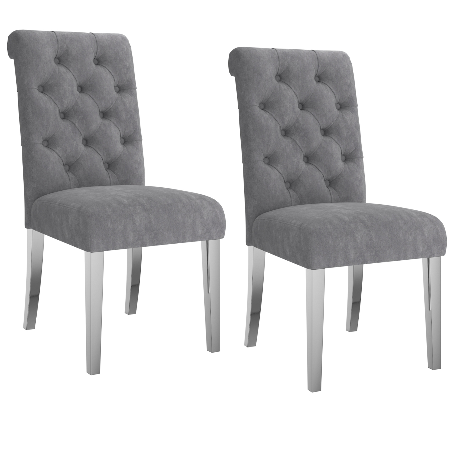 Viva Lifestyle Furiture SIDE CHAIR, SET OF 2 - GREY