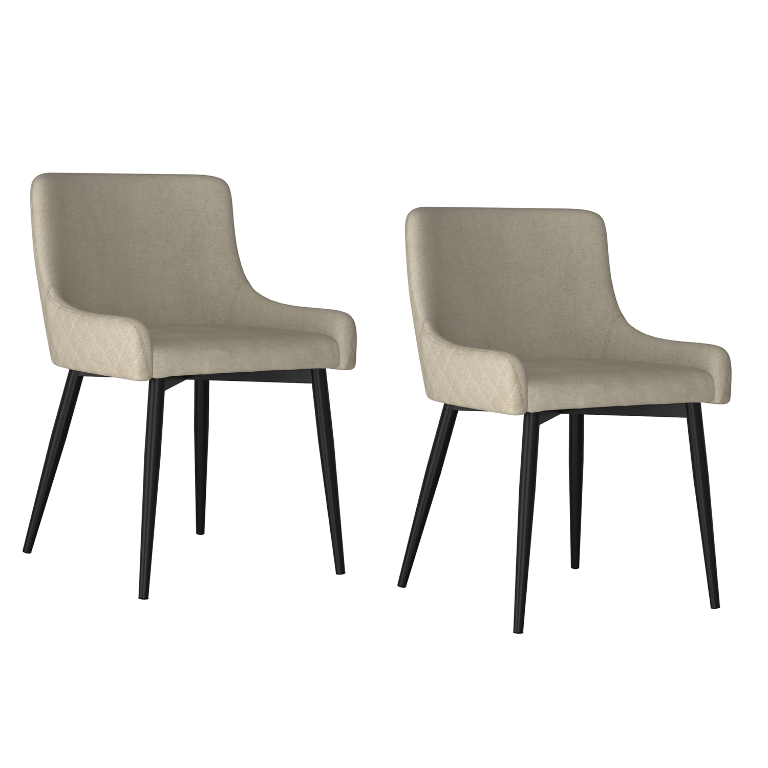 Viva Lifestyle Furiture SIDE CHAIR, SET OF 2 - BEIGE/BLACK LEG