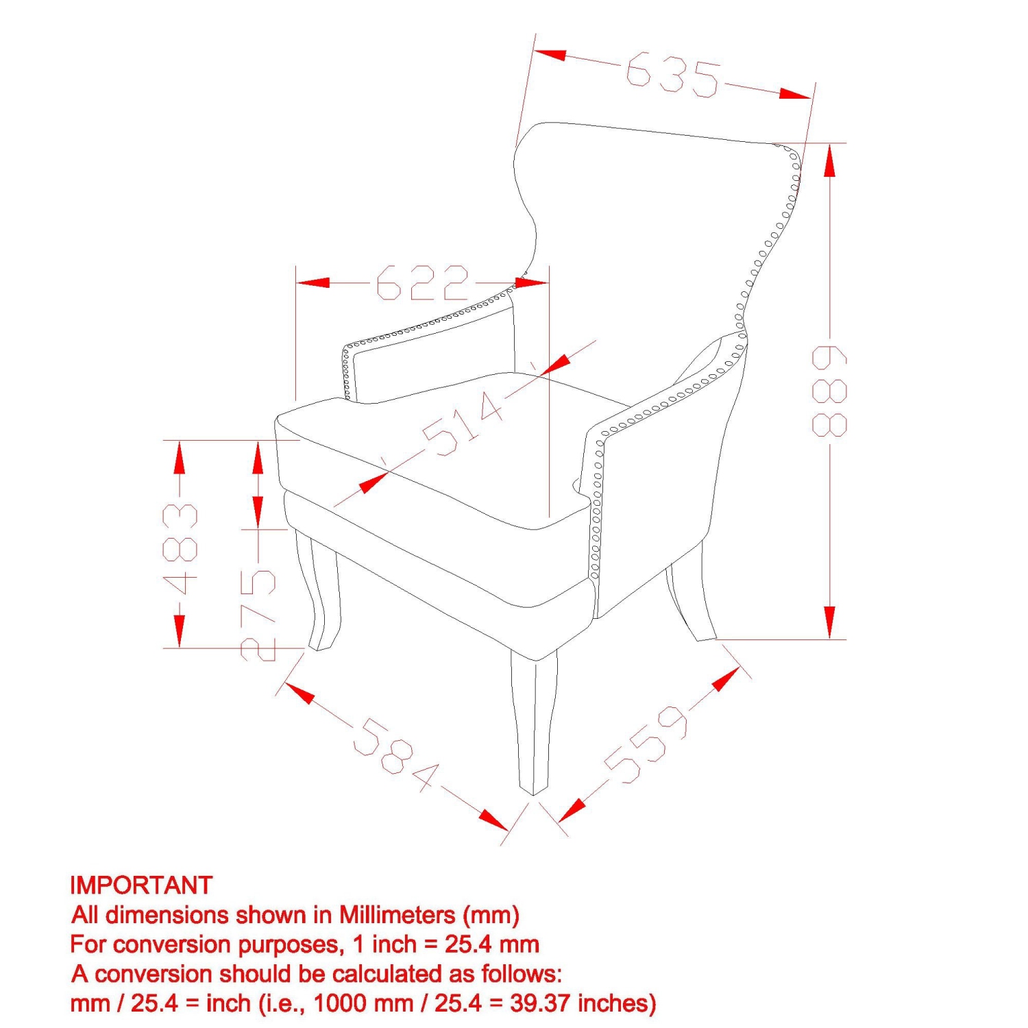 Viva Lifestyle Furiture ACCENT CHAIR - BLACK