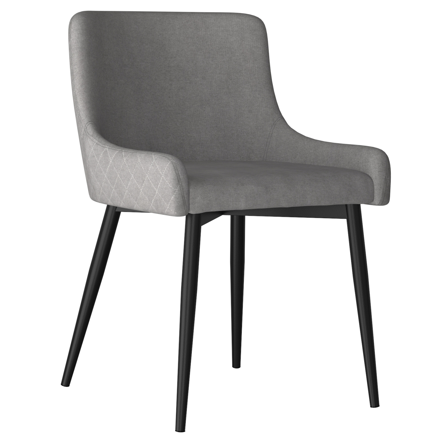 Viva Lifestyle Furiture SIDE CHAIR, SET OF 2 - GREY/BLACK LEG