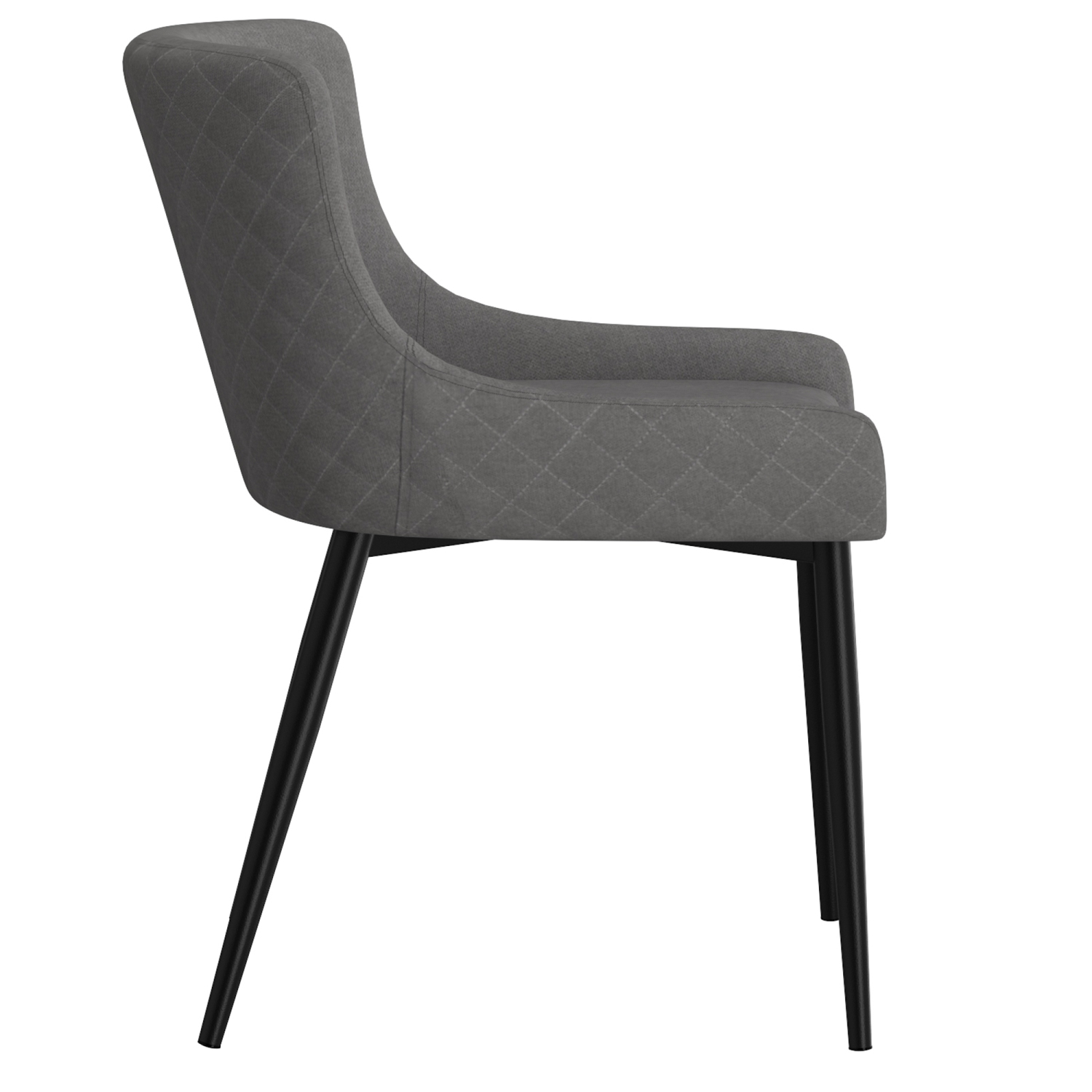 Viva Lifestyle Furiture SIDE CHAIR, SET OF 2 - GREY/BLACK LEG