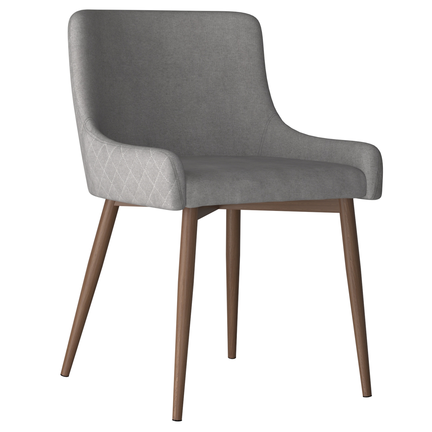 Viva Lifestyle Furiture SIDE CHAIR, SET OF 2 - GREY/WALNUT LEG