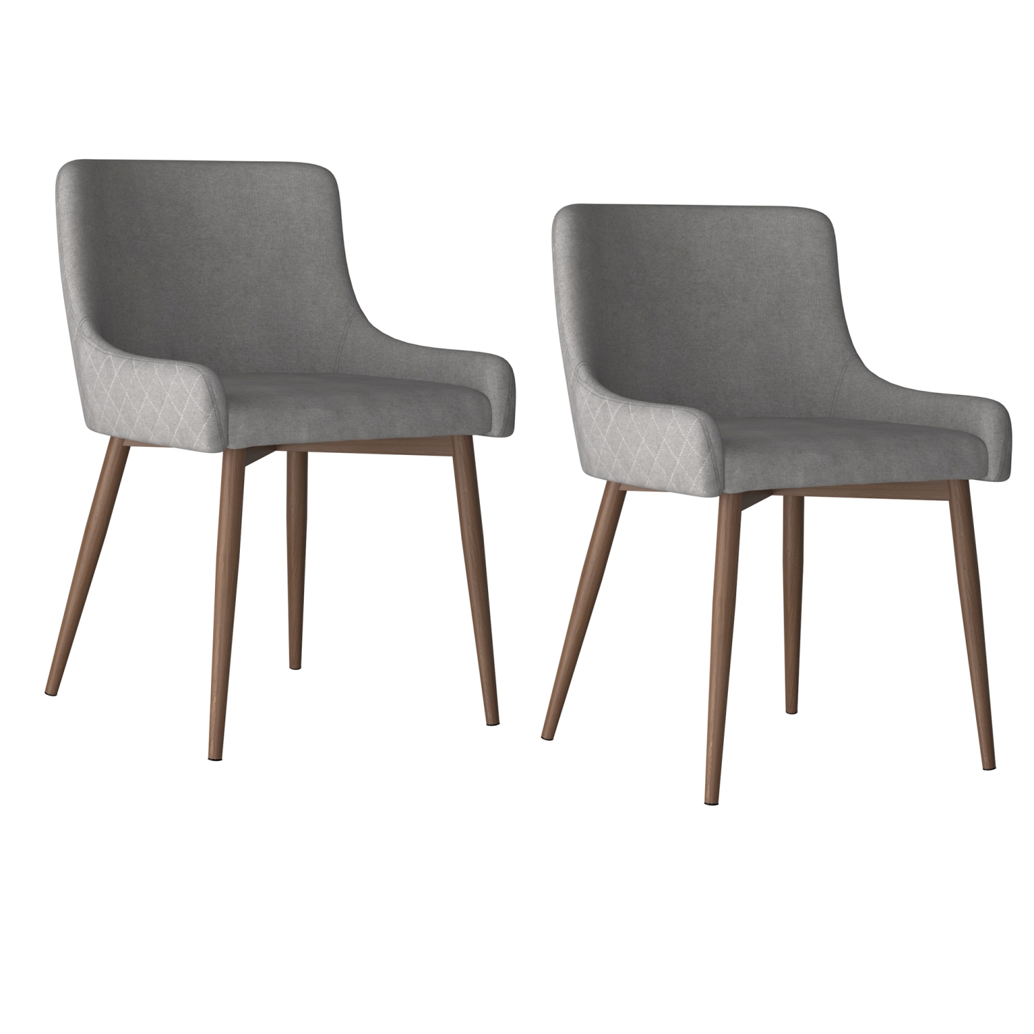 Viva Lifestyle Furiture SIDE CHAIR, SET OF 2 - GREY/WALNUT LEG