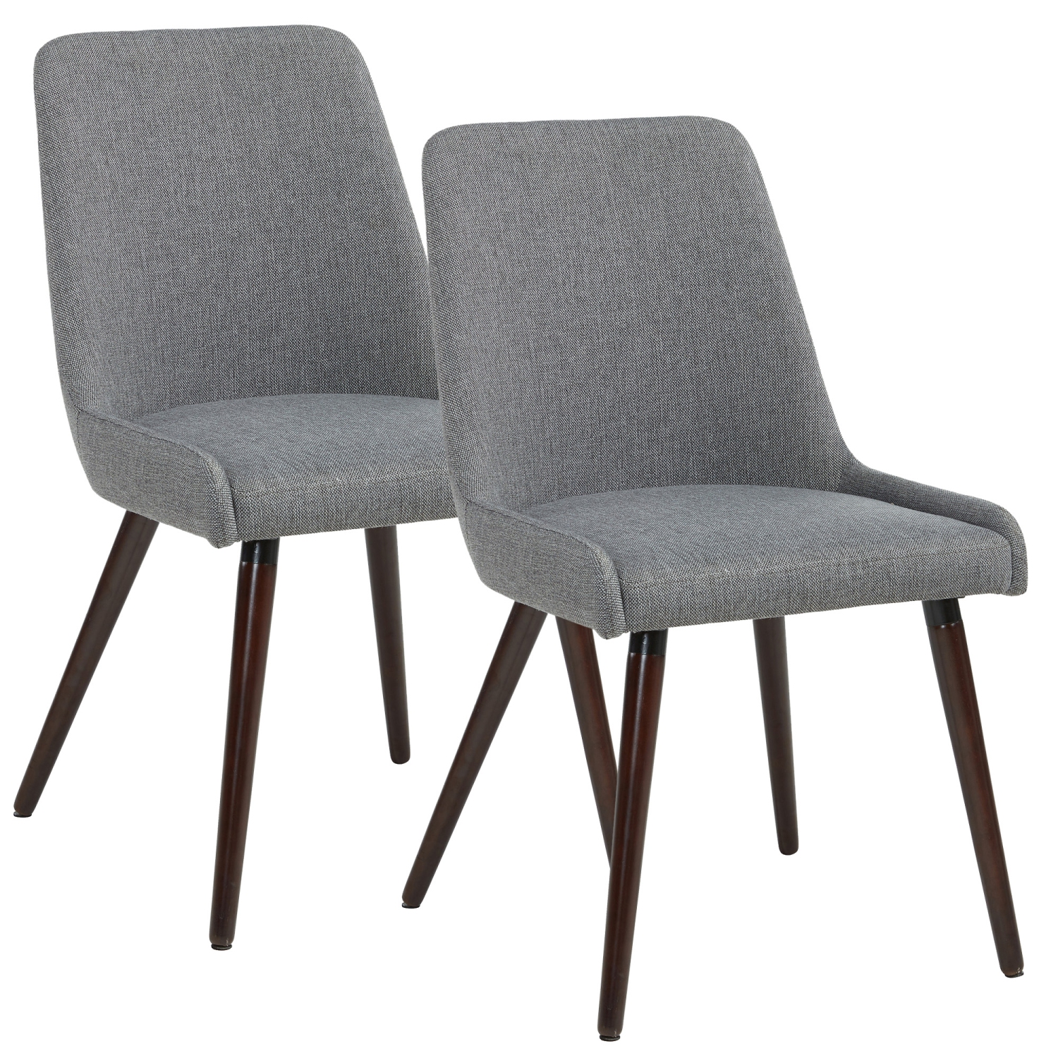 Viva Lifestyle Furiture SIDE CHAIR, SET OF 2 - DARK GREY/WALNUT LEG