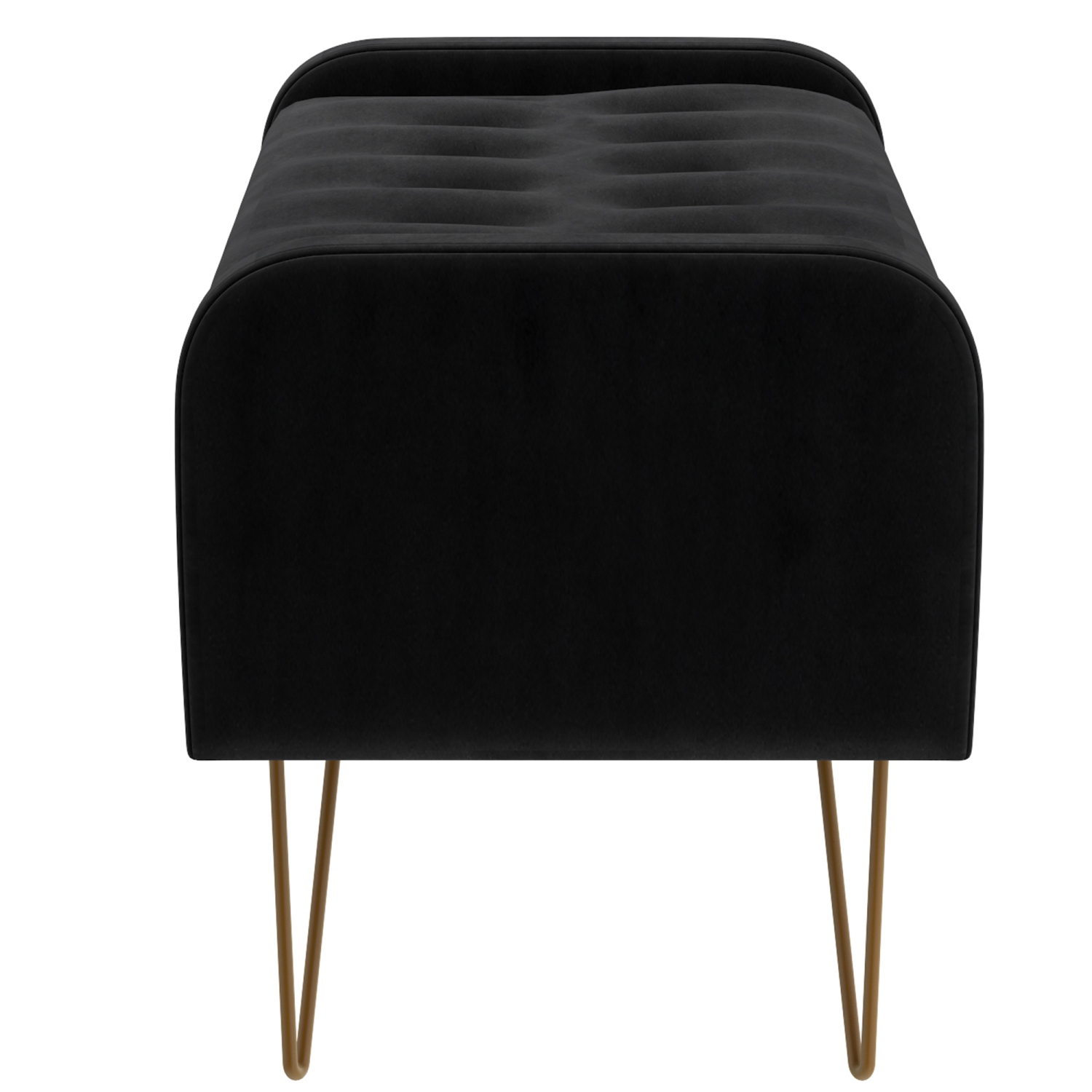 Viva Lifestyle Furiture STORAGE OTTOMAN - BLACK/GOLD LEG