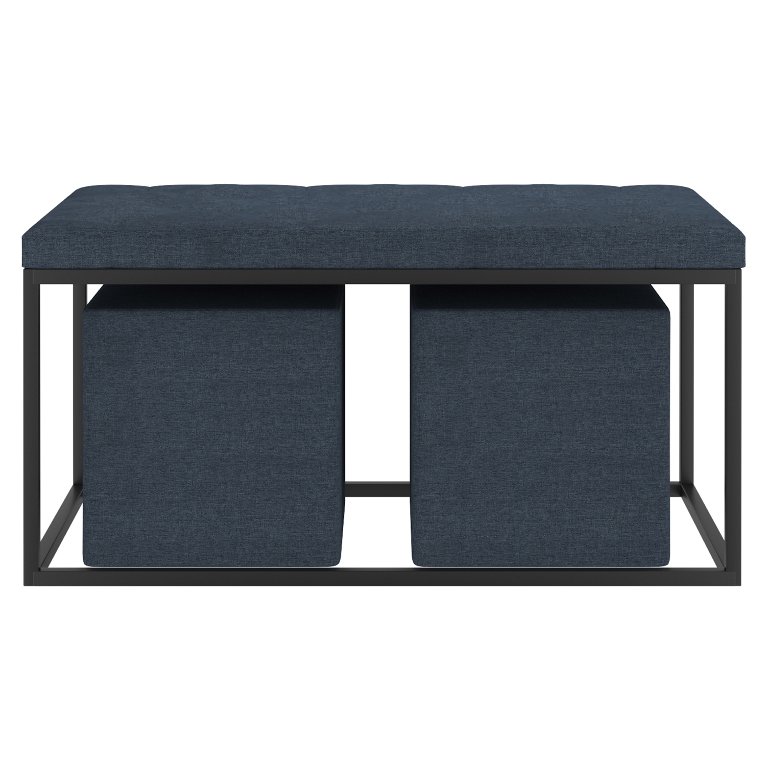 Viva Lifestyle Furiture 3PC RECTANGULAR COCKTAIL OTTOMAN - GREY BLUE