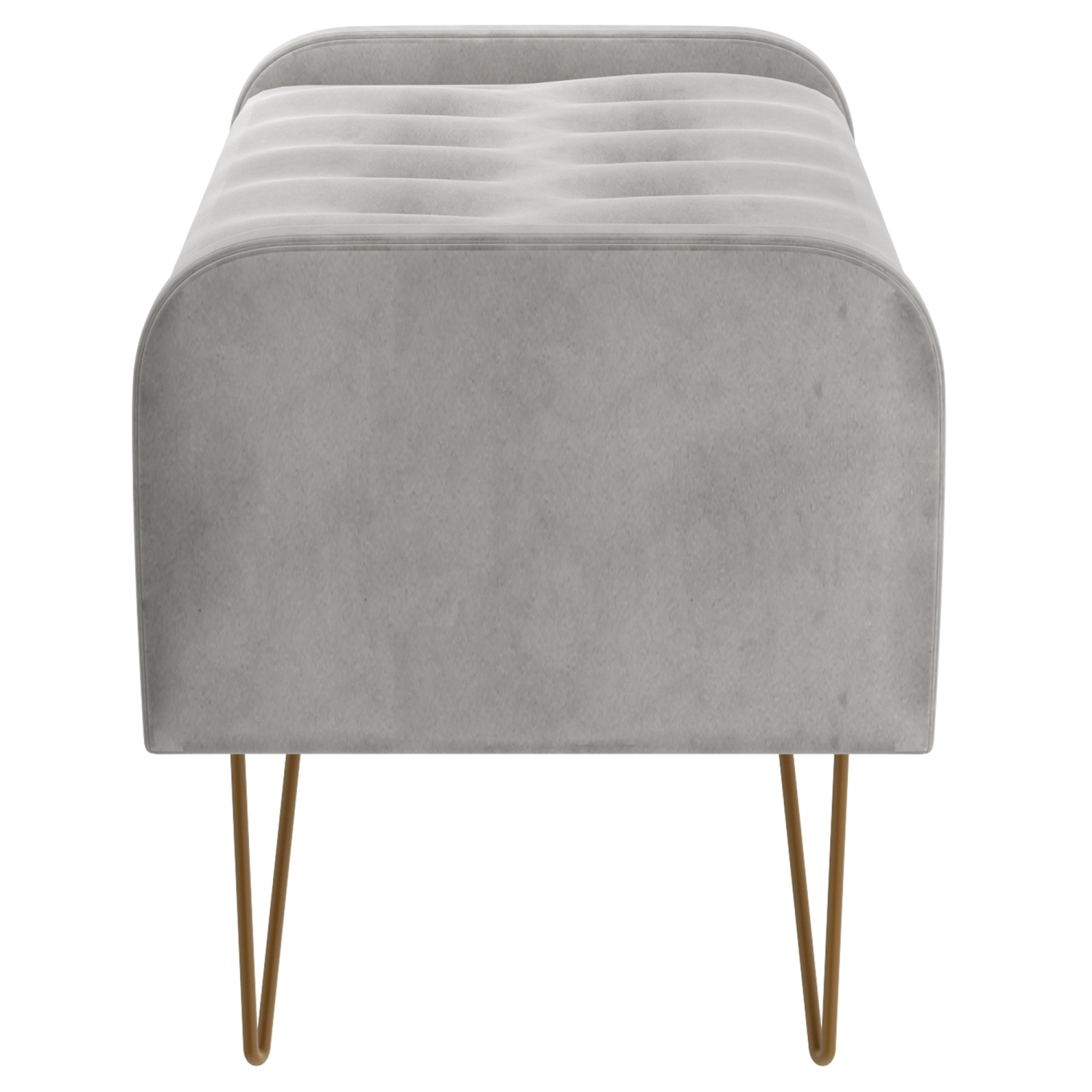 Viva Lifestyle Furiture STORAGE OTTOMAN - GREY/GOLD LEG
