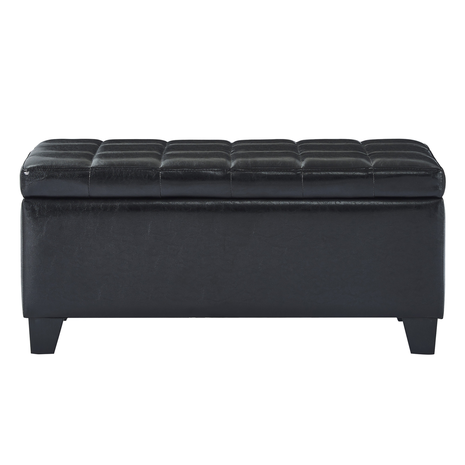 Viva Lifestyle Furiture RECTANGULAR STORAGE OTTOMAN - BLACK