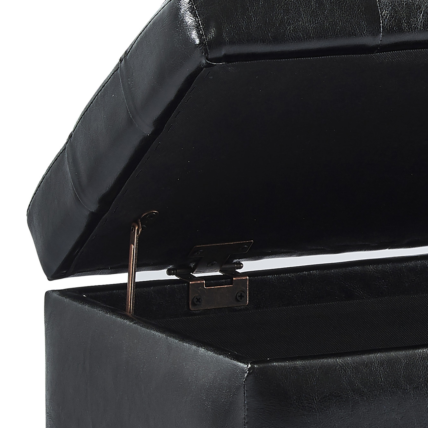 Viva Lifestyle Furiture RECTANGULAR STORAGE OTTOMAN - BLACK