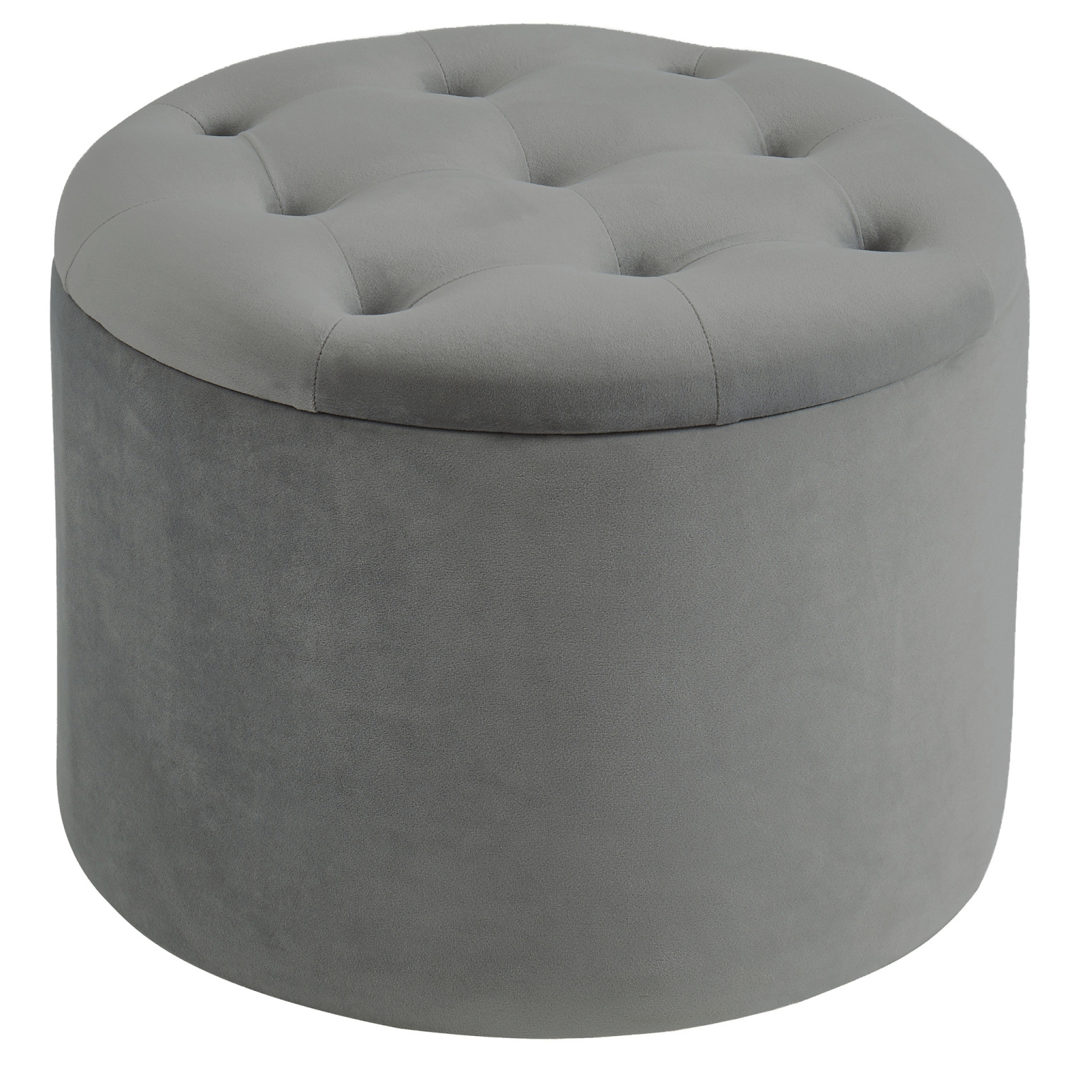 Viva Lifestyle Furiture ROUND STORAGE OTTOMAN - GREY