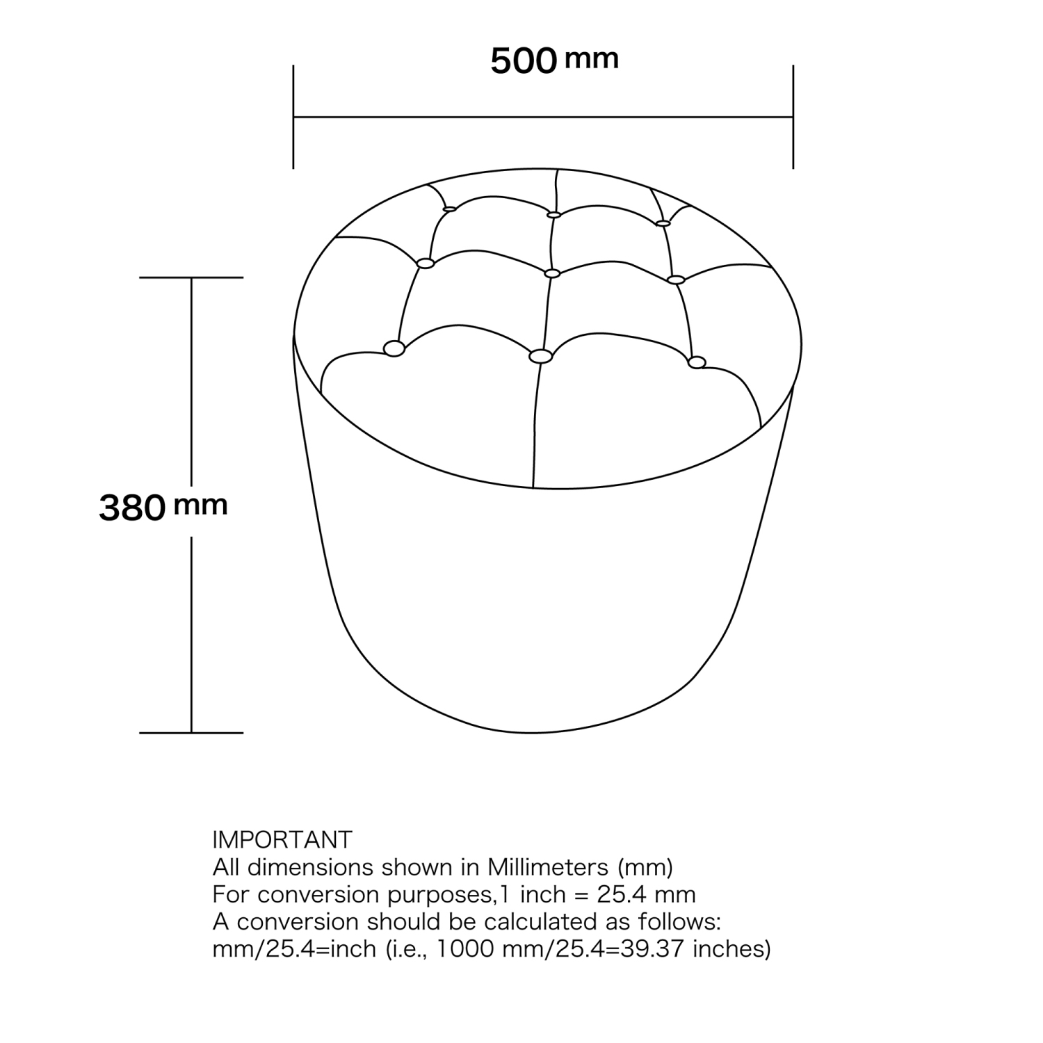 Viva Lifestyle Furiture ROUND STORAGE OTTOMAN - GREY