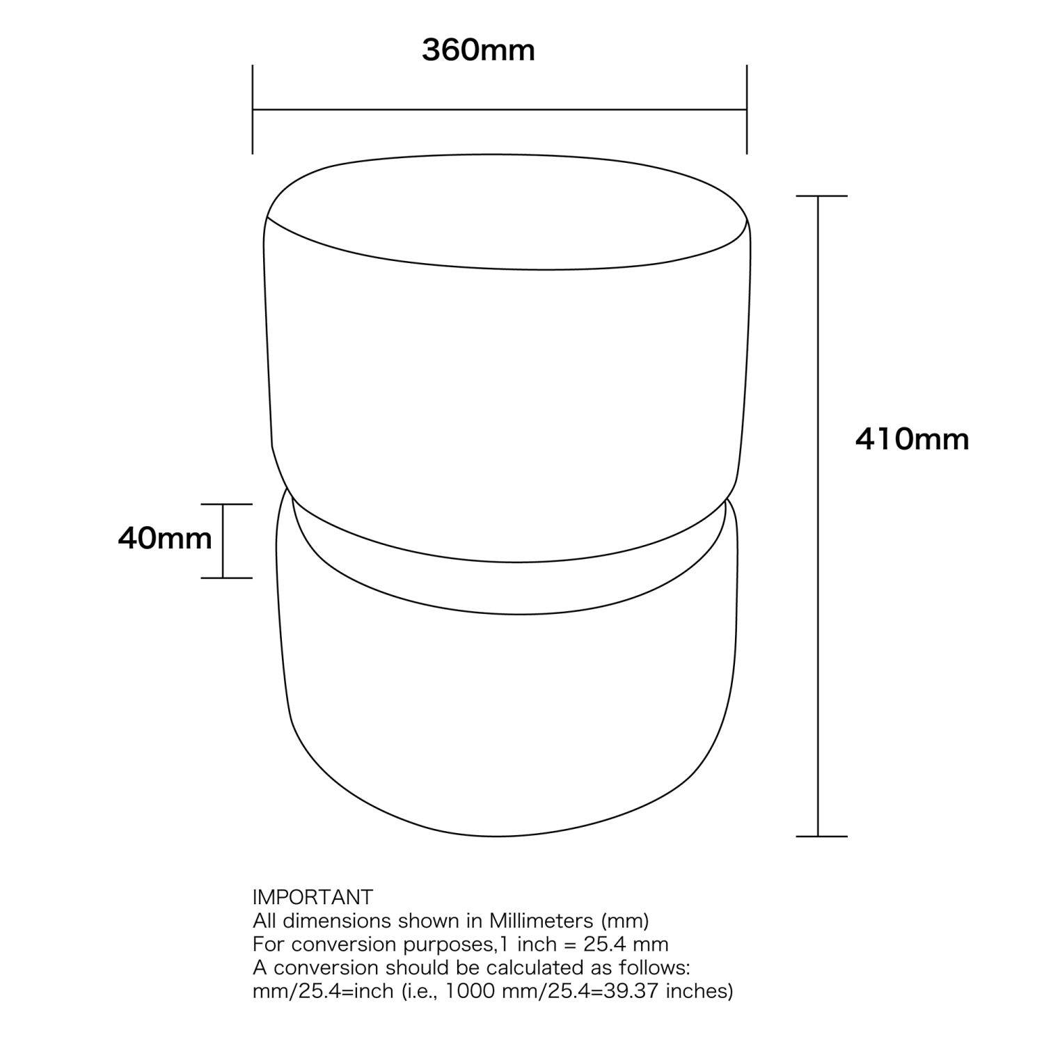 Viva Lifestyle Furiture ROUND OTTOMAN - GREY