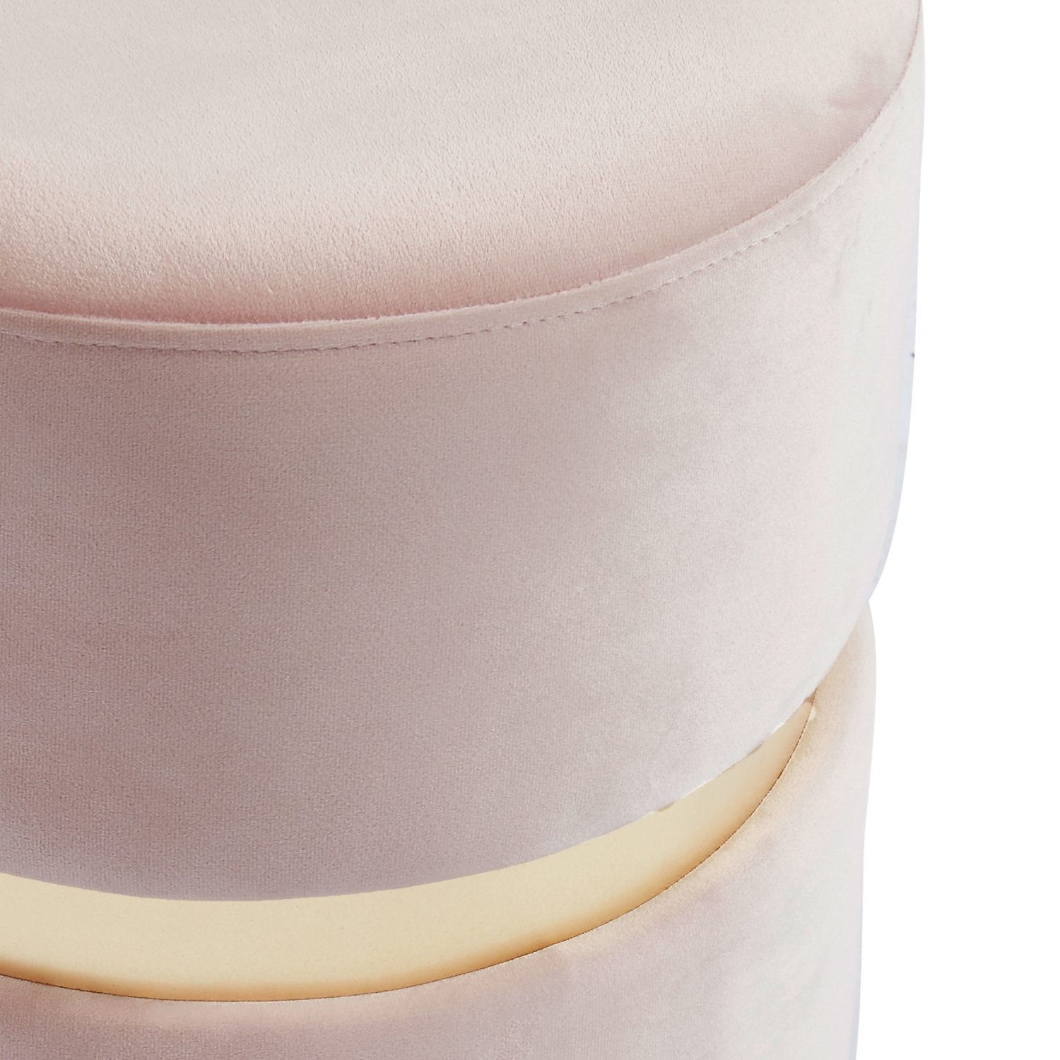 Viva Lifestyle Furiture ROUND OTTOMAN - BLUSH PINK