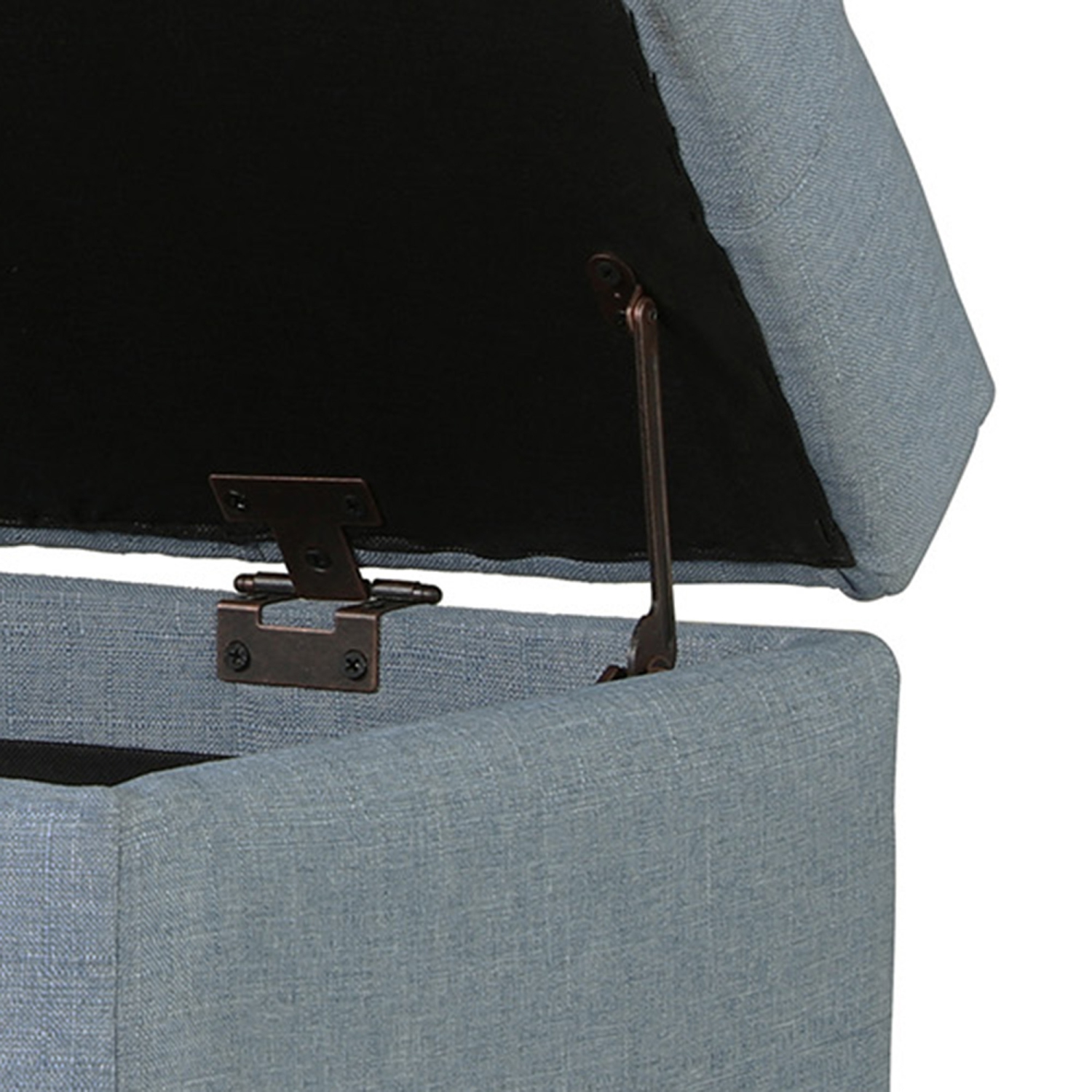 Viva Lifestyle Furiture RECTANGULAR STORAGE OTTOMAN - LIGHT BLUE