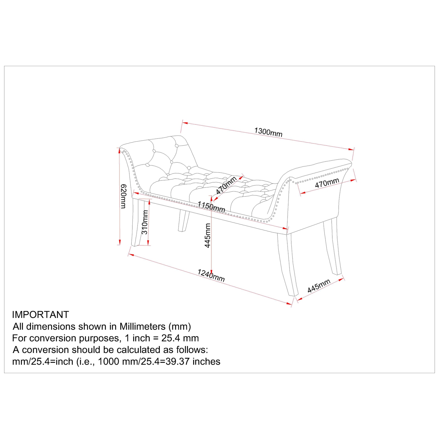 Viva Lifestyle Furiture BENCH - BLACK