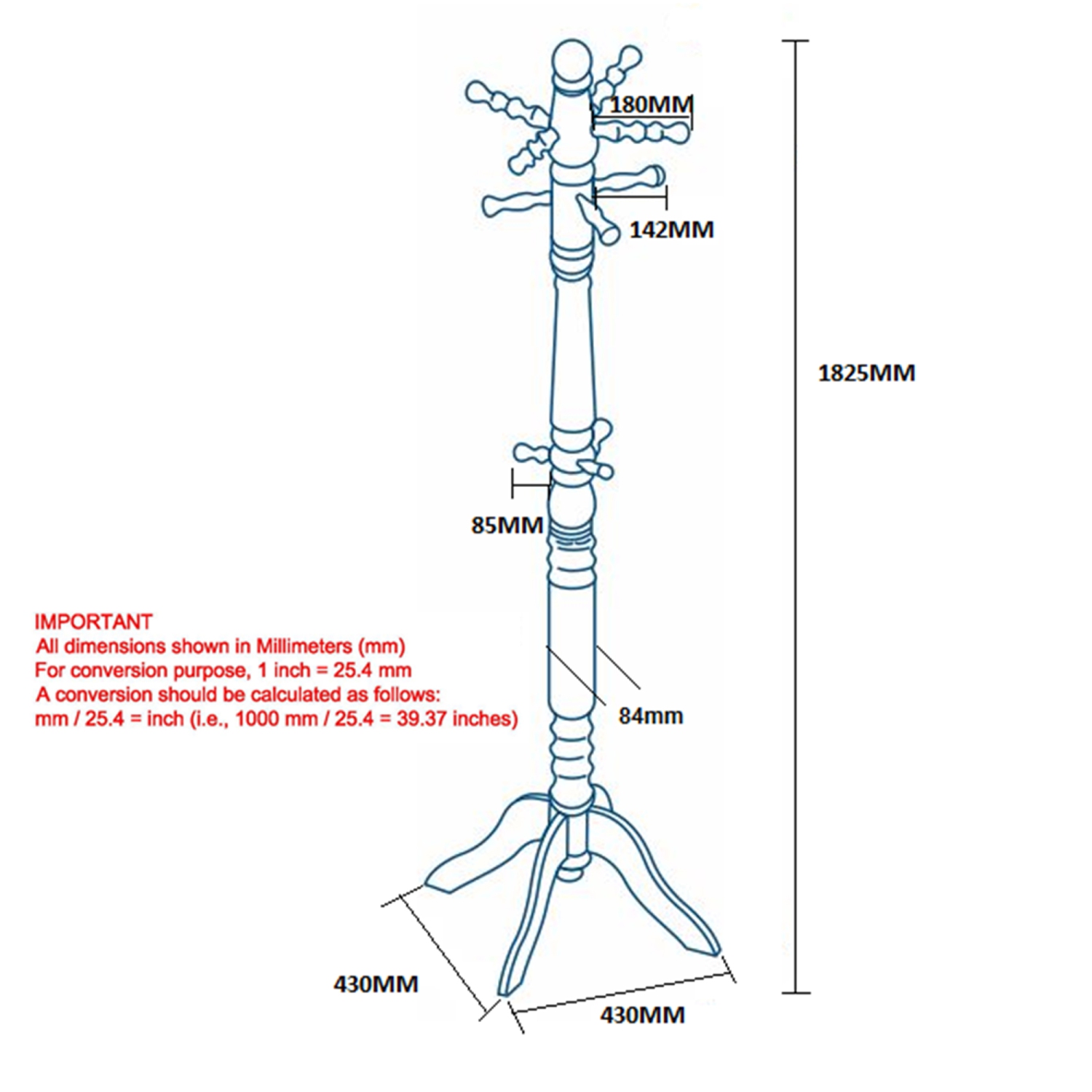 Viva Lifestyle Furiture COAT RACK - GREY