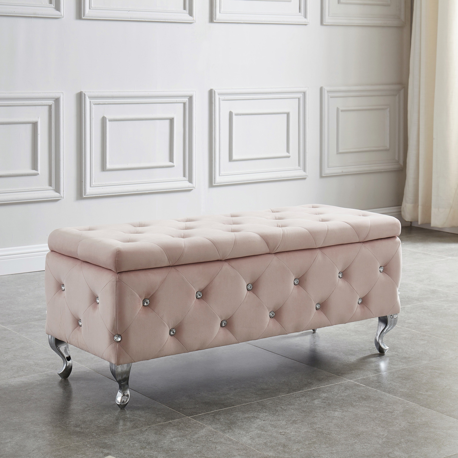 POUF DE RANGEMENT RECTANGULAIRE Furmeubles de Viva Lifestyle - Rose FARD