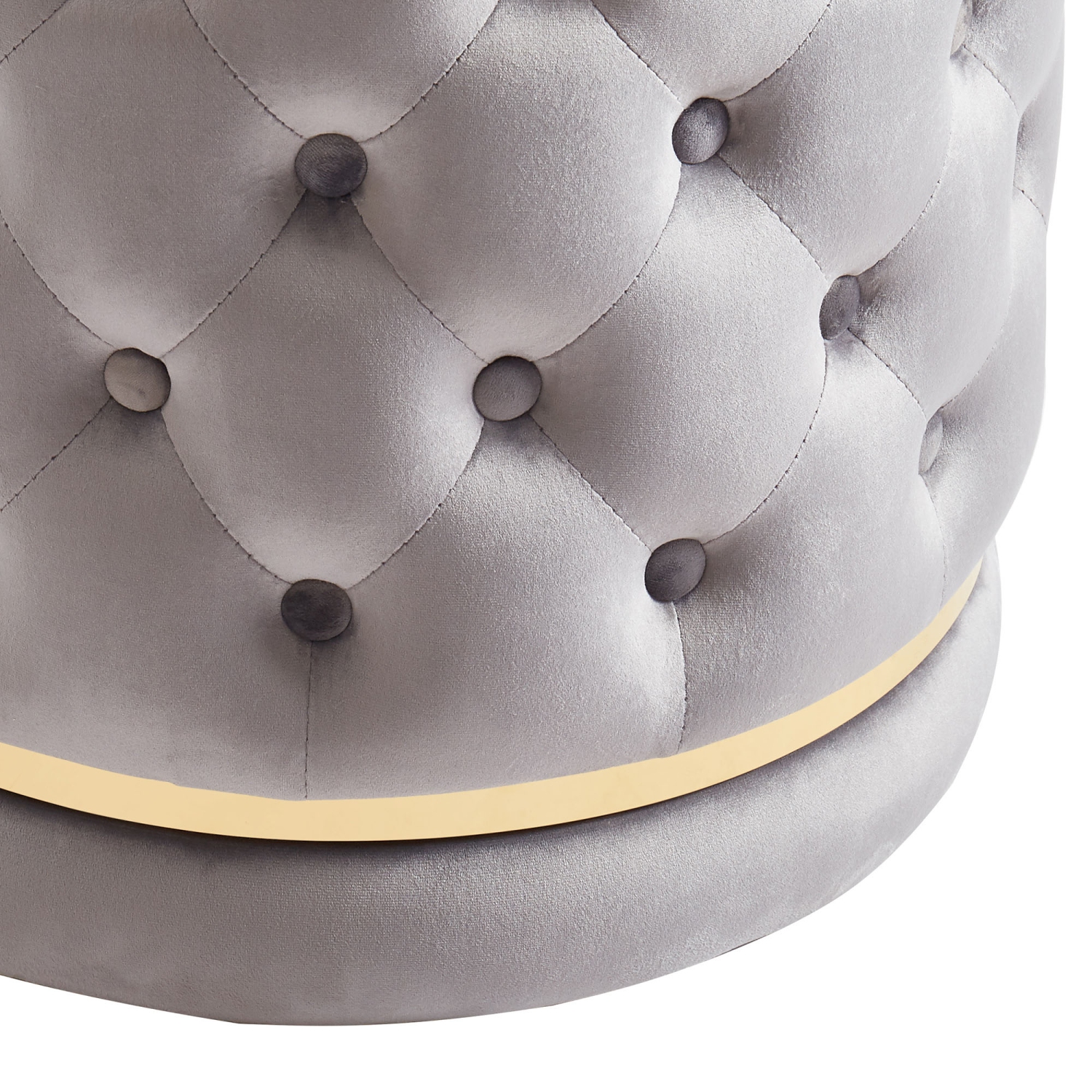 Viva Lifestyle Furiture ROUND SWIVEL OTTOMAN - GREY/GOLD