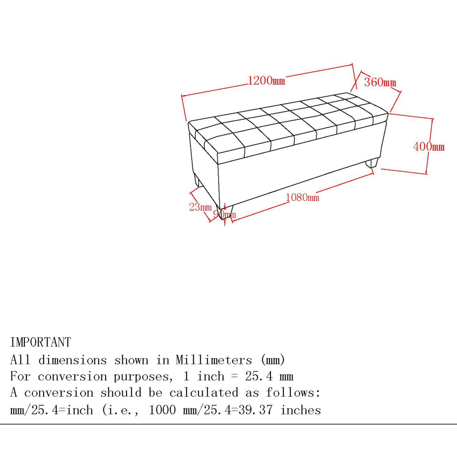 Viva Lifestyle Furiture RECTANGULAR STORAGE OTTOMAN - GREY BLUE