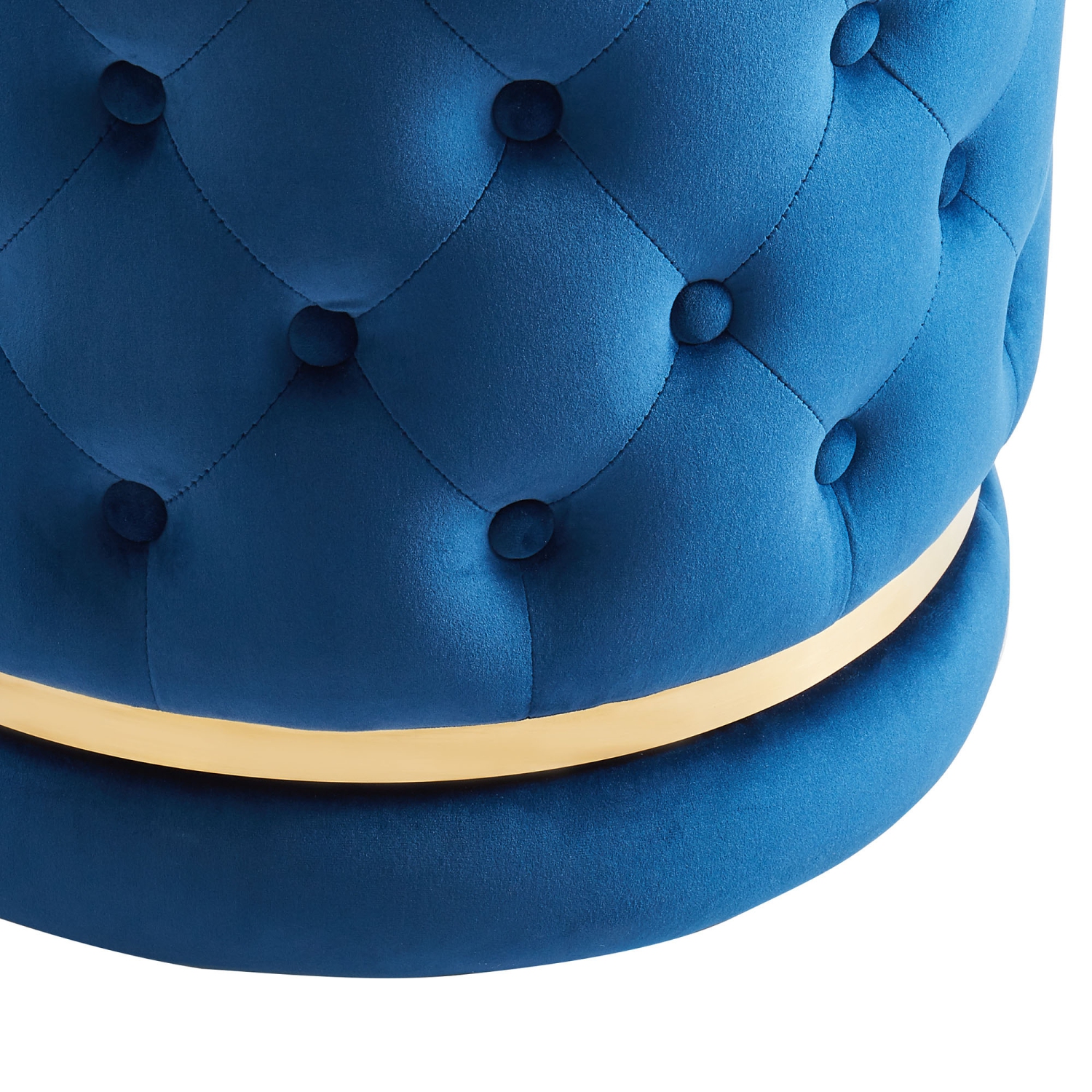 Viva Lifestyle Furiture ROUND SWIVEL OTTOMAN - BLUE/GOLD