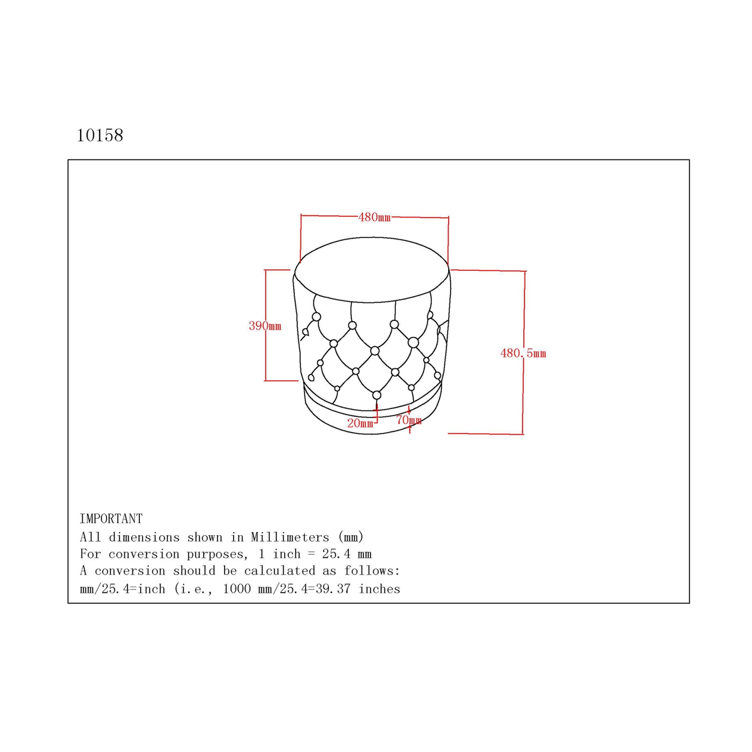 Viva Lifestyle Furiture ROUND SWIVEL OTTOMAN - BLUE/GOLD