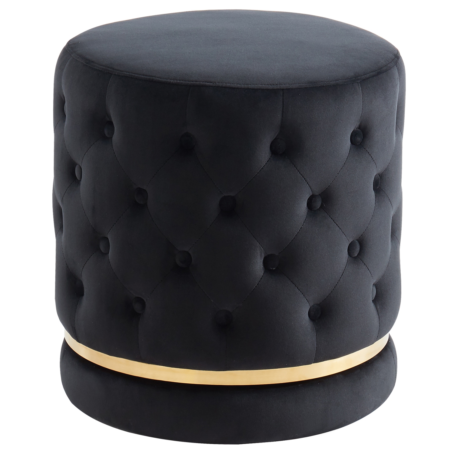 Viva Lifestyle Furiture ROUND SWIVEL OTTOMAN - BLACK/GOLD