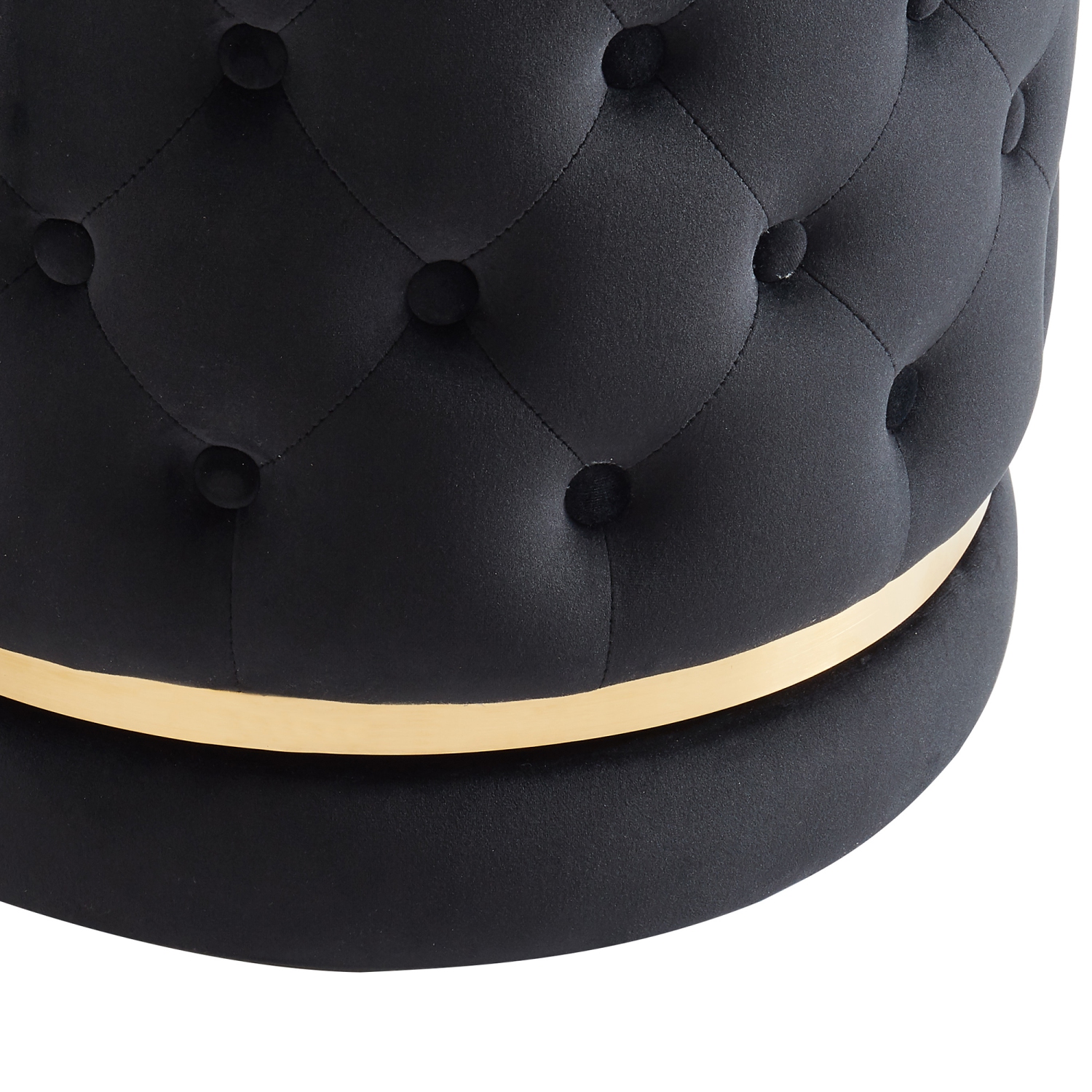 Viva Lifestyle Furiture ROUND SWIVEL OTTOMAN - BLACK/GOLD