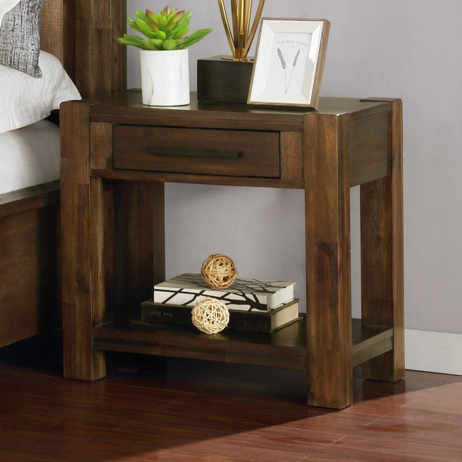 Viva Lifestyle Furiture 1 DRAWER ACCENT TABLE - WALNUT