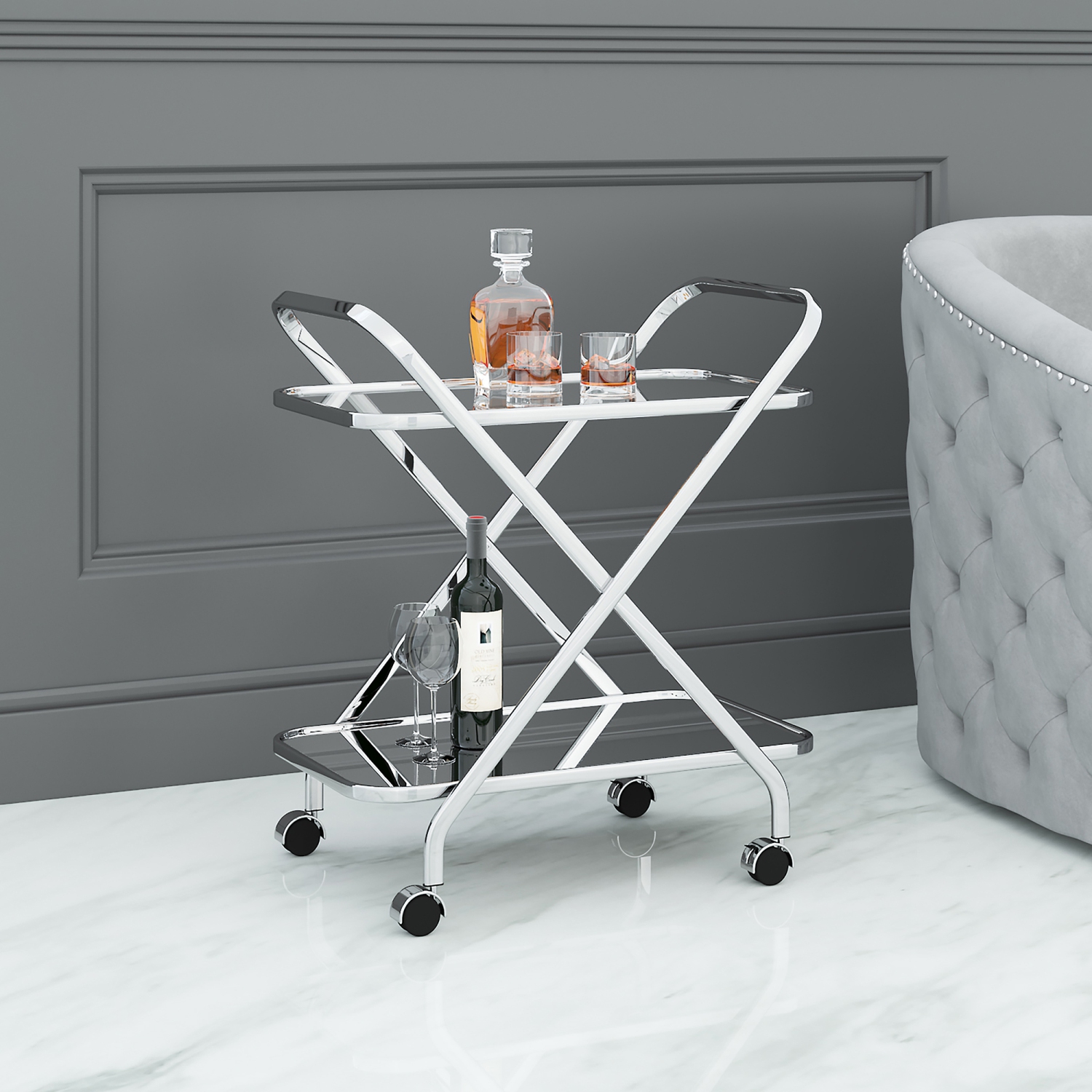 Viva Lifestyle Furiture 2-TIER BAR CART - TIER BAR CART