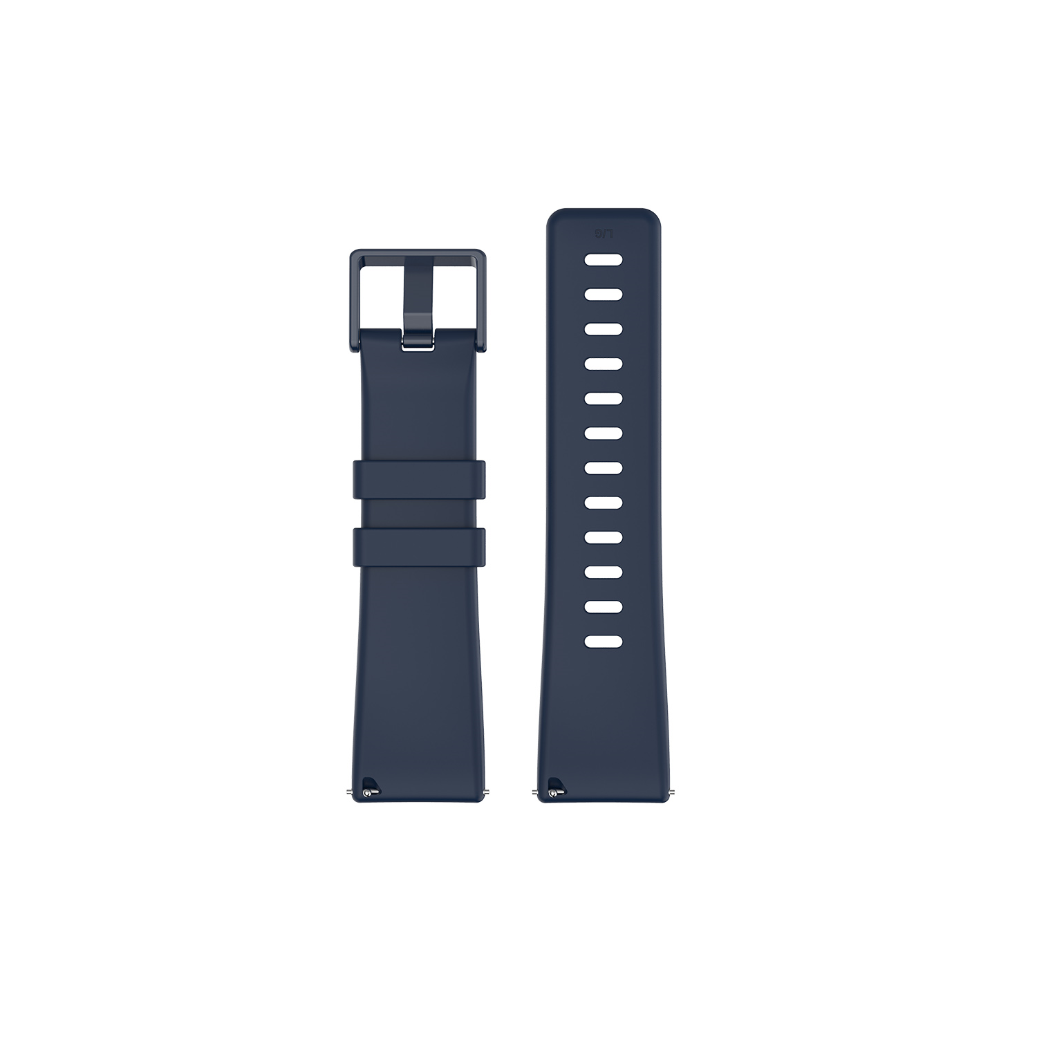 Bracelet en silicone et caoutchouc de StrapsCo pour montre Versa de Fitbit avec boucle assortie - moyen-long - Bleu minuit