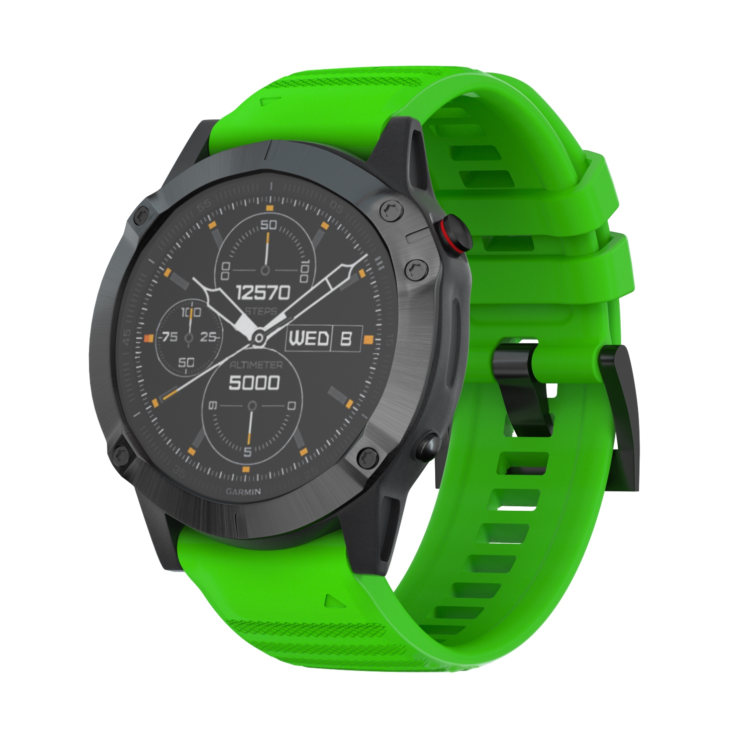 Bracelet en caoutchouc de silicone de StrapsCo pour Fenix 5, Fenix 6, Forerunner 935, Approach S60, Quatix 5 de GarminInstinct – vert
