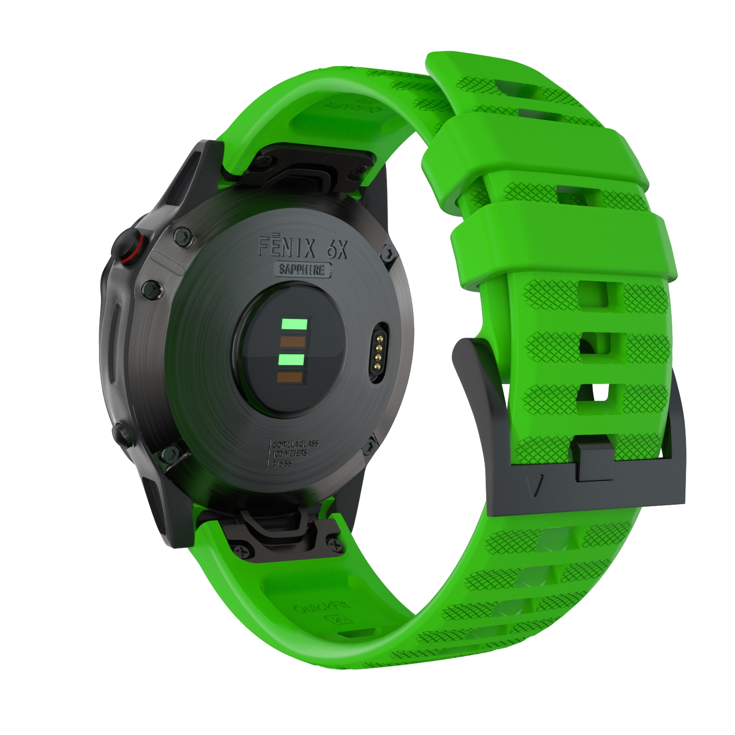 Bracelet en caoutchouc de silicone de StrapsCo pour Fenix 5, Fenix 6, Forerunner 935, Approach S60, Quatix 5 de GarminInstinct – vert