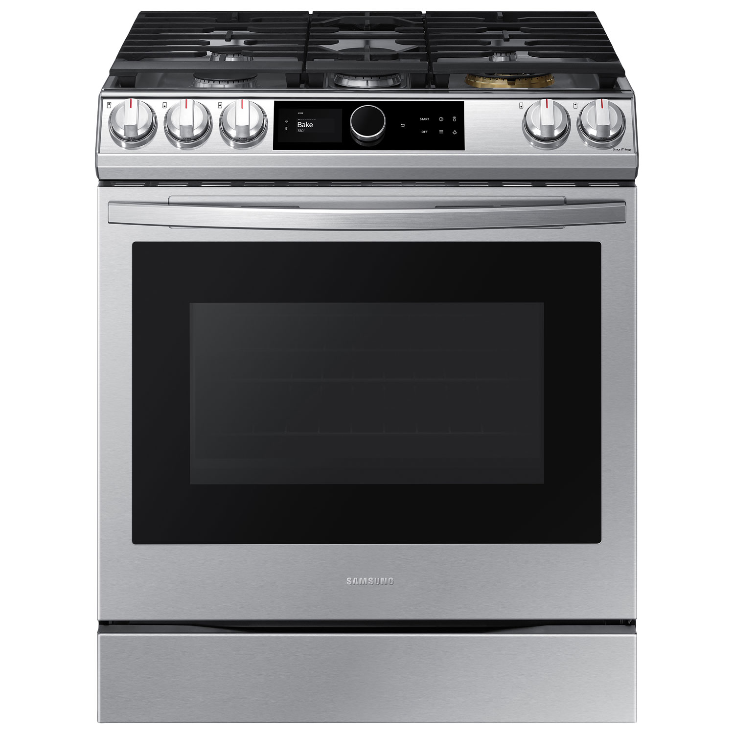 Samsung 30" 6.0 Cu. Ft. True Convection 5-Burner Slide-In Gas Air Fry Range (NX60T8711SS/AA) -Stainless