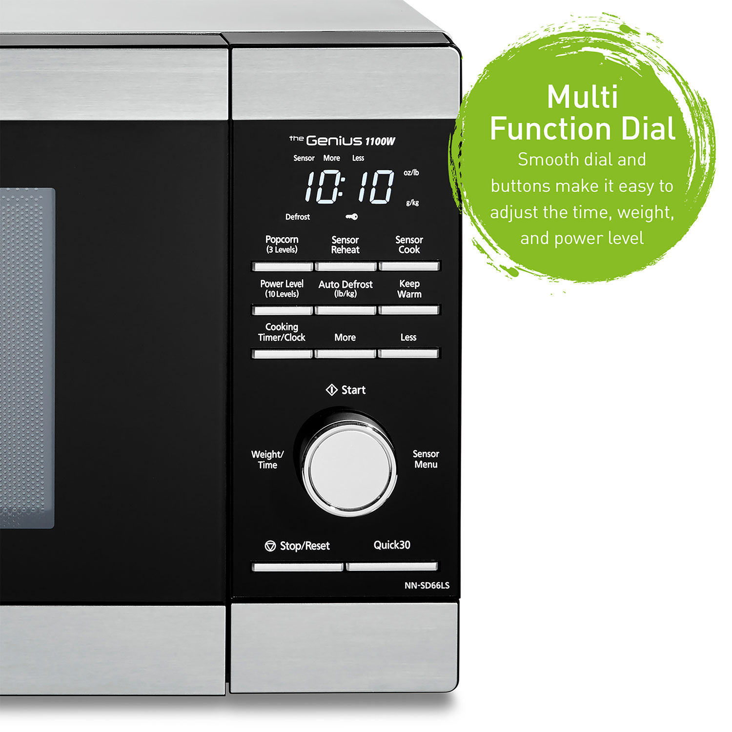 Panasonic Genius 1.3 Cu. Ft. Microwave (NNSD66LS) - Stainless Steel/Black -  Only at Best Buy