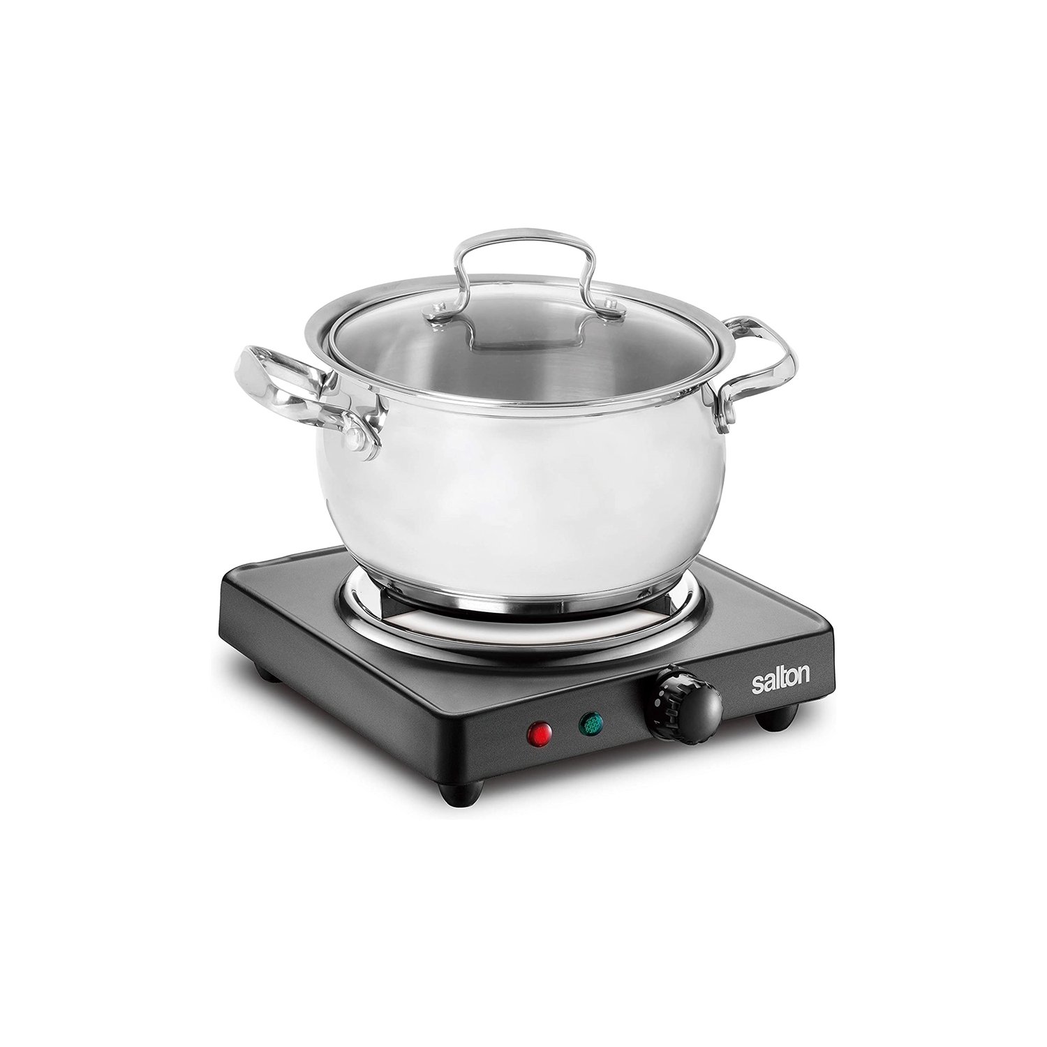 Salton HP1940 - Réchaud Électrique à Bobine Unique avec Contrôle de la Température, Noir