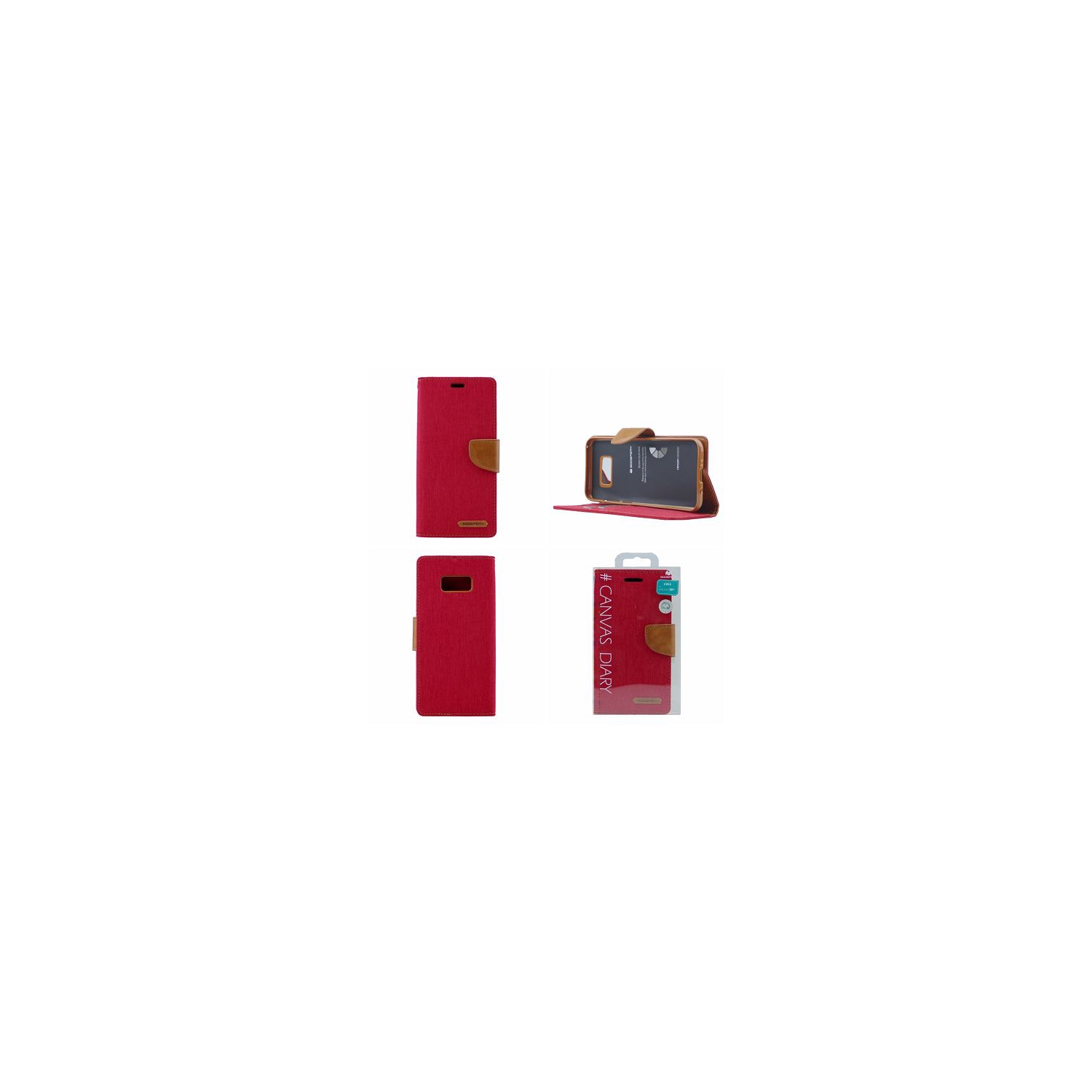 Goospery Canvas Diary Flip For Samsung S8 Plus,Red