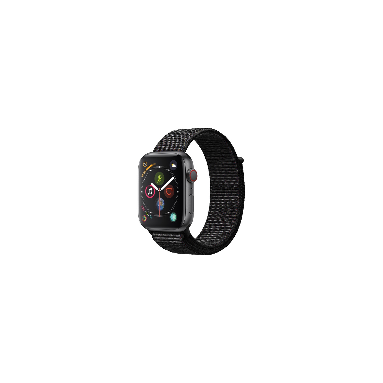 Apple Watch Series 4, 40mm, GPS + Cellular, Space Grey Aluminium Case with Black Sport Loop