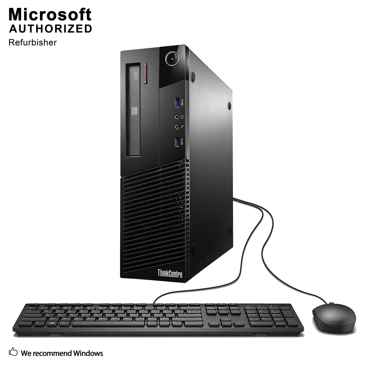 Refurbished (Good) - Lenovo ThinkCentre M93p SFF, Intel Quad Core i5-4590 up to 3.7G, 16G DDR3, 1T SSD, WiFi, DVDRW, W10P64 (EN/FR/ES)