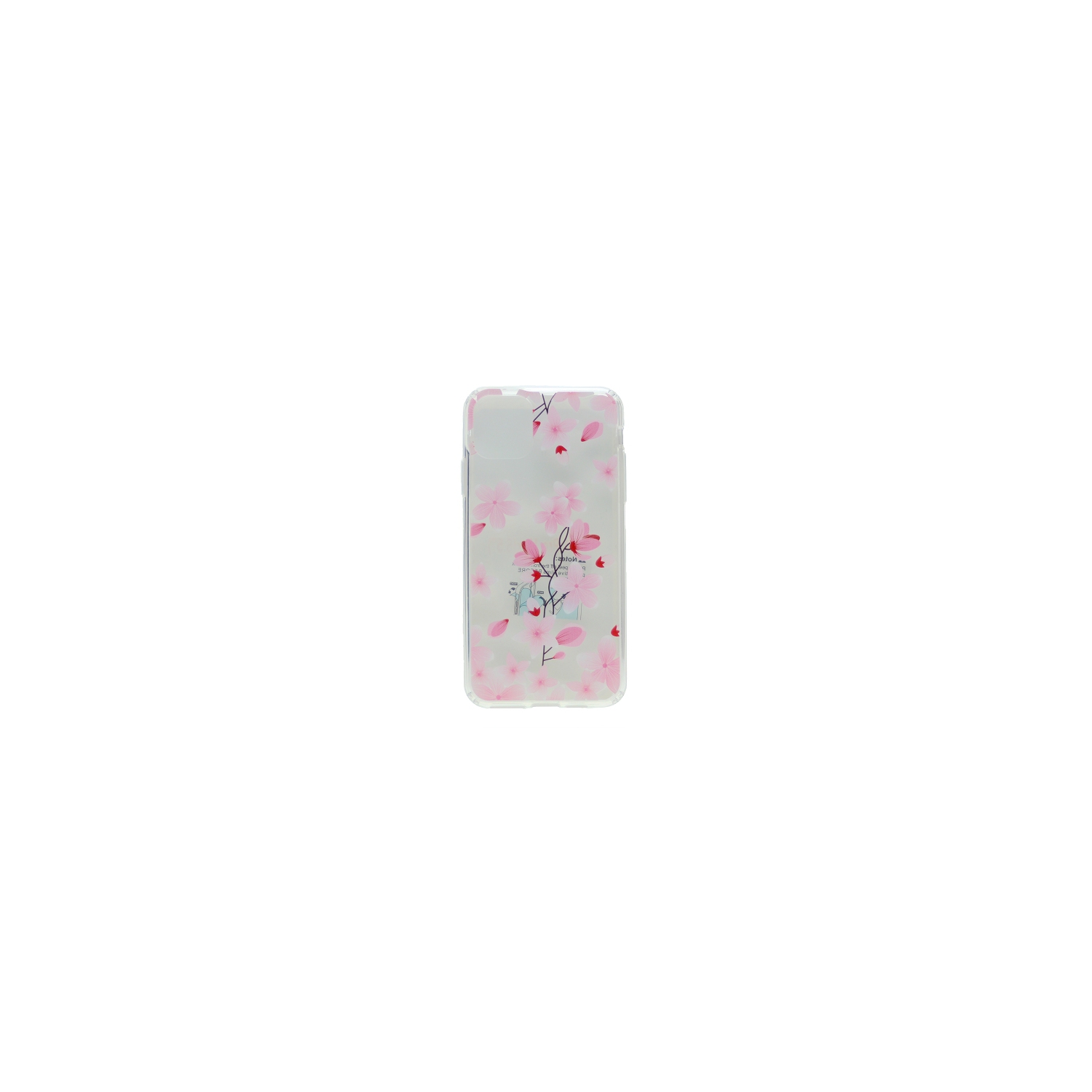 Hard PC Back w/ TPU Bumper+Flower Design CoverPhone Case for iPhone 11 Pro,Hot Pink
