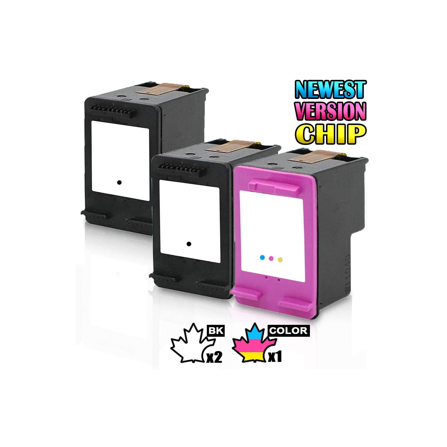 3 Inkfirst Remanufactured Ink Cartridges Replacement for HP 65 XL 65XL Black Tri-Color 1 Set + 1 Black ENVY 5010 5020 5030