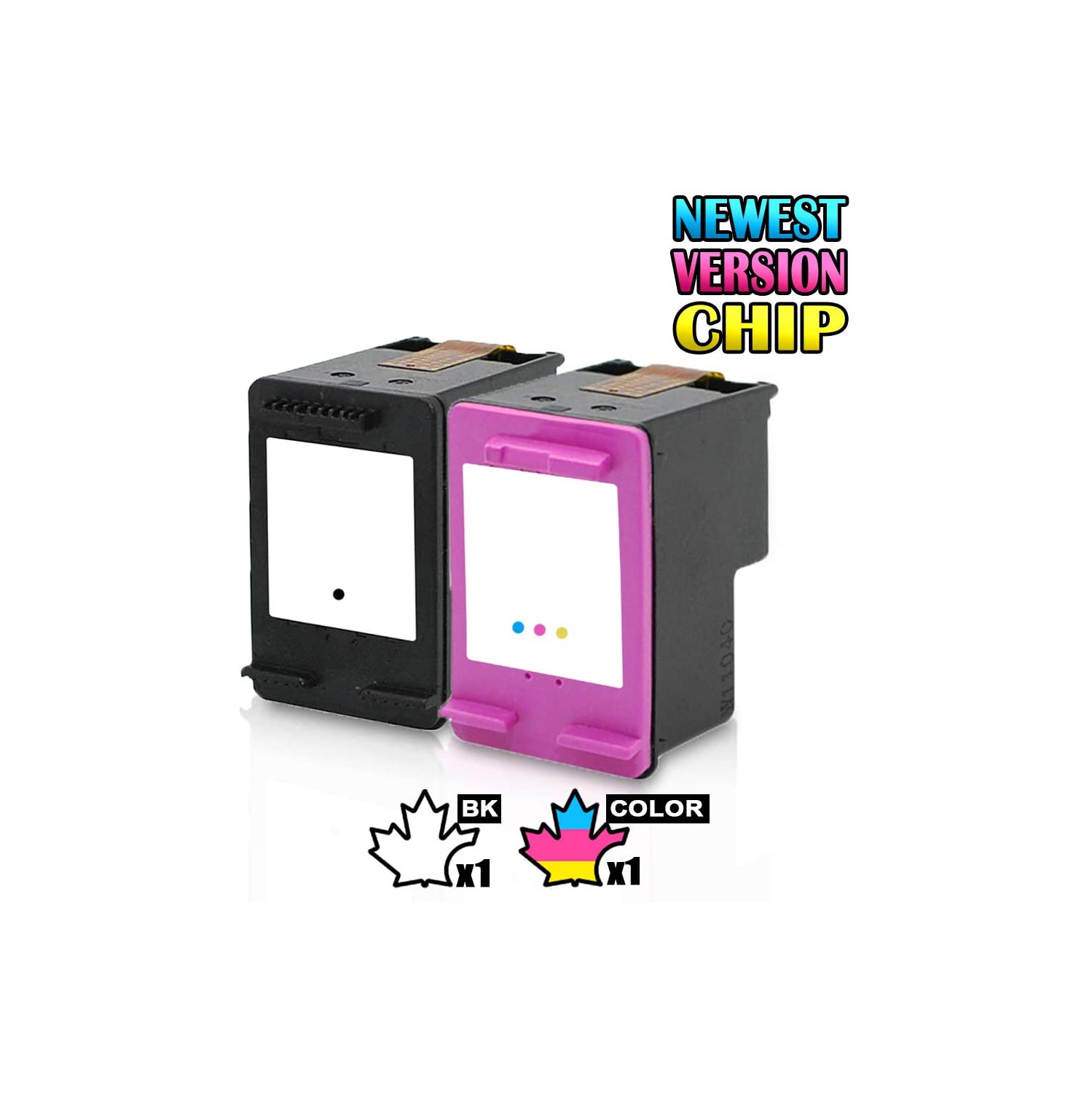 1 Set of 2 Inkfirst Remanufactured Ink Cartridges Replacement for HP 65 XL 65XL Black, Tri-Color ENVY 5010 5020 5030 5032 5034