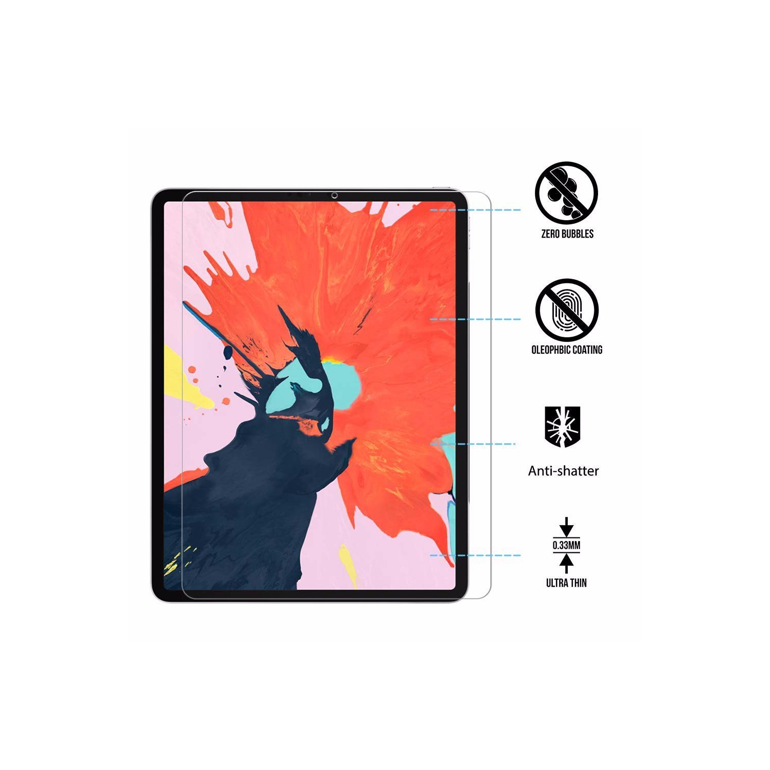 Protecteur d’écran en verre trempé pour iPad Pro de 11 po d’Apple avec compatibilité face ID