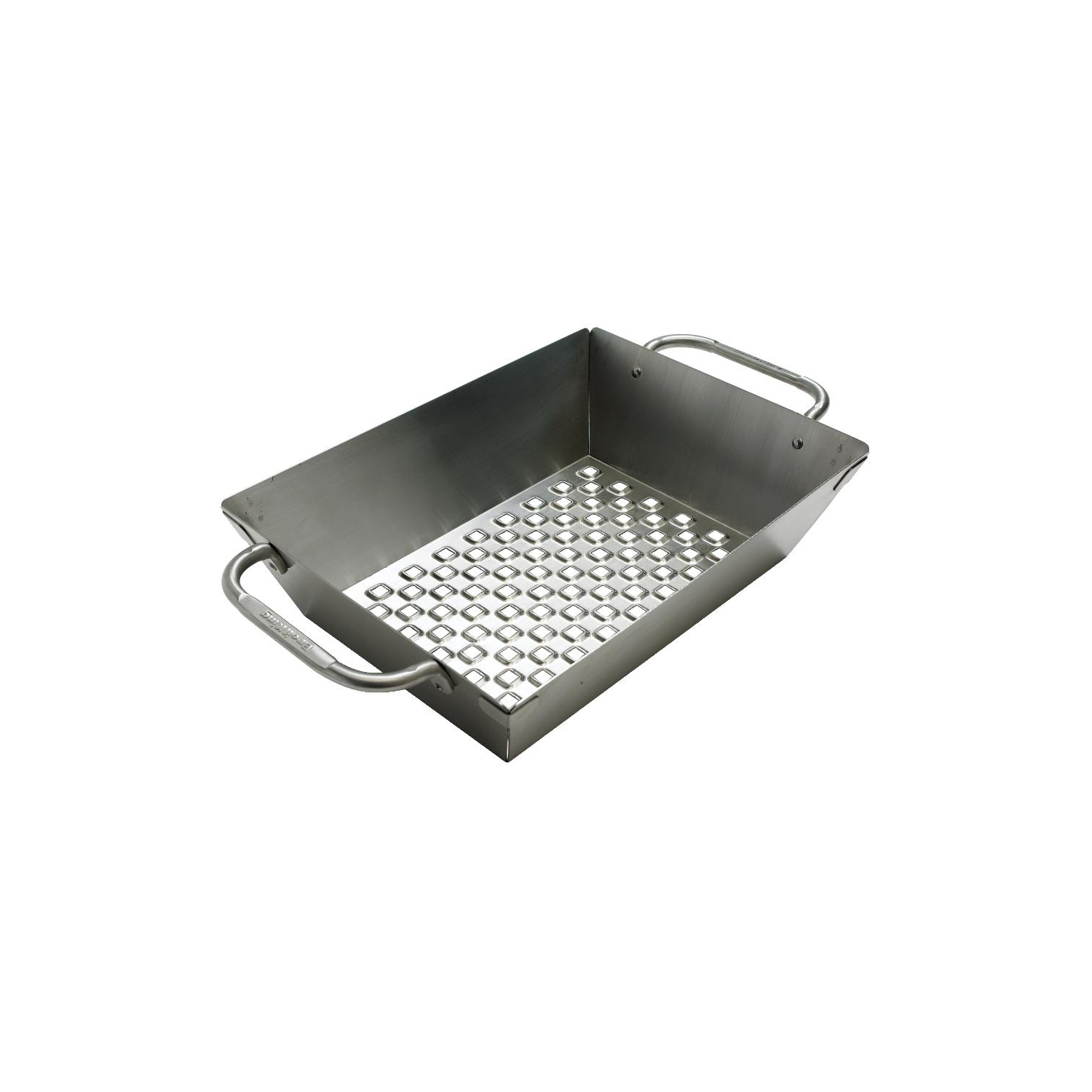 Wok carré et profond avec perforations en acier inoxydable pour barbecue