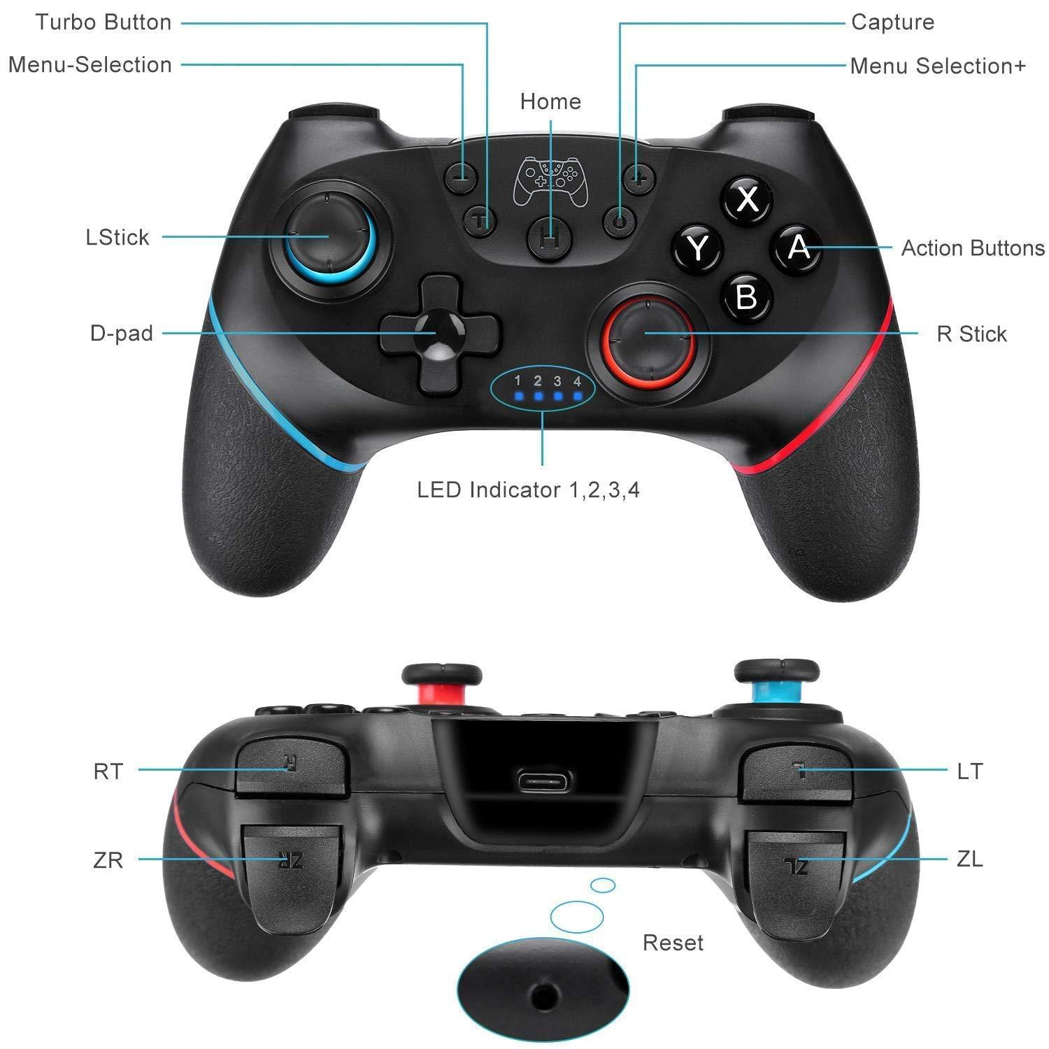 JAMSWALL Switch Wireless Pro Controller for Nintendo / PC, Bluetooth...