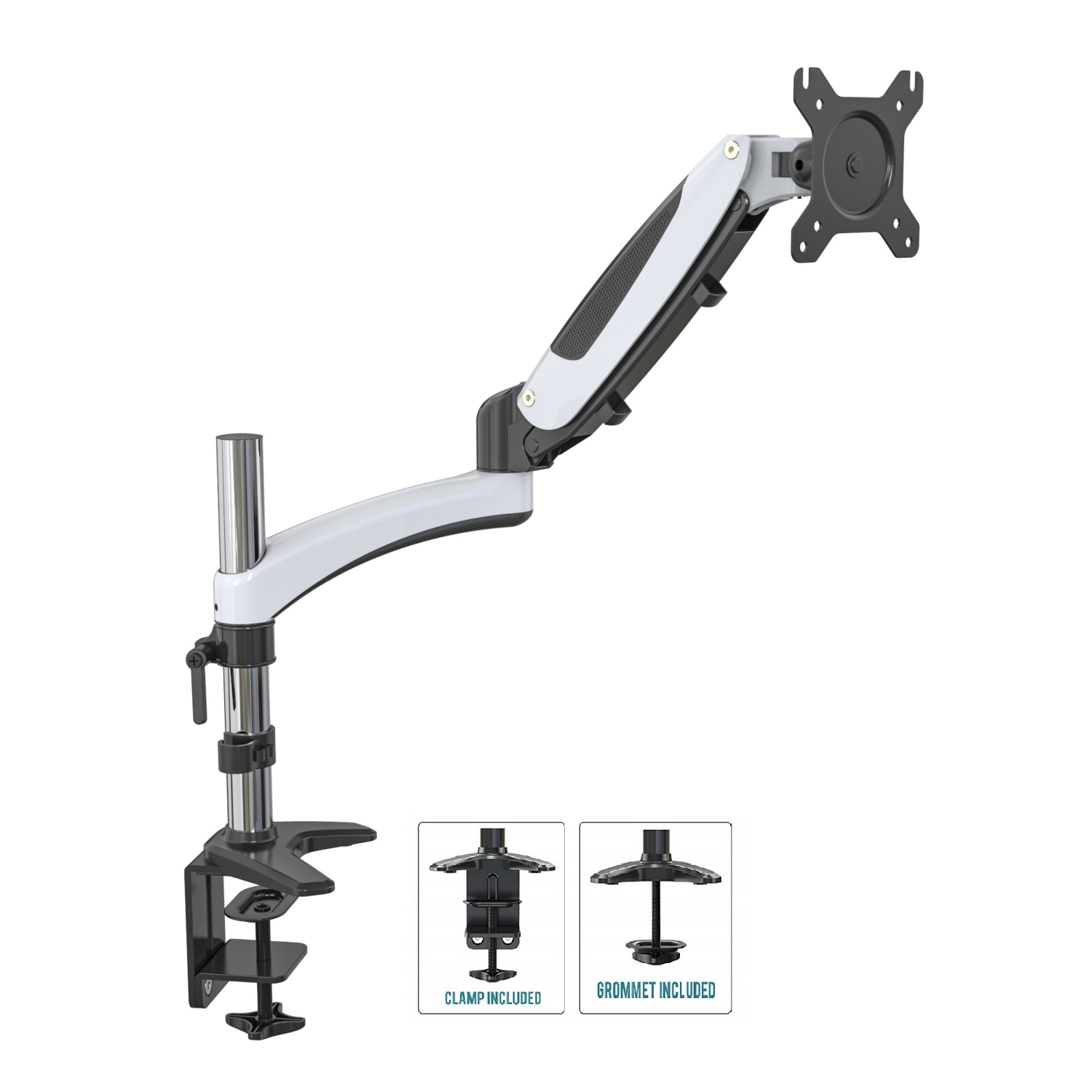 SHOPPINGALL Fully Adjustable Single Gas Spring LCD Monitor Arm Desk Mount Stand for 15"-32" Monitor - SA-GM112D