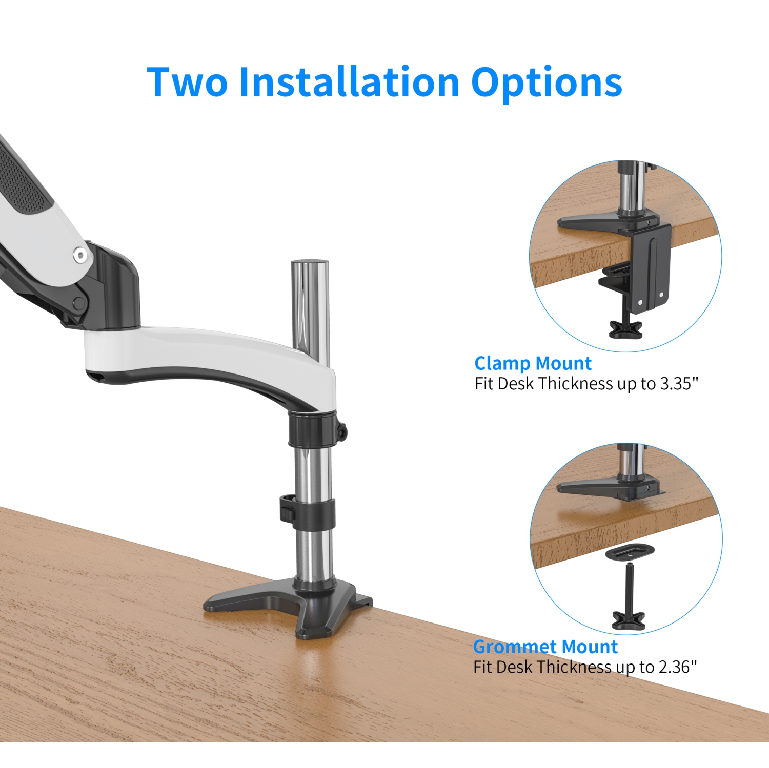 SHOPPINGALL Fully Adjustable Single Gas Spring LCD Monitor Arm Desk Mount Stand for 15"-32" Monitor - SA-GM112D